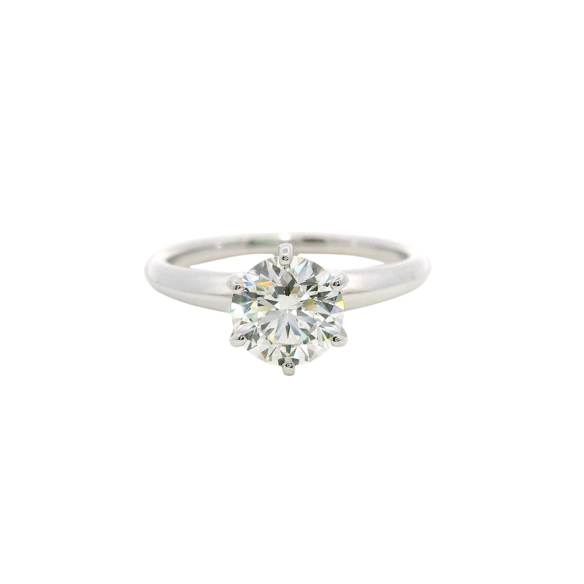 C005075/C000525 14KW MONTURA ANILLO DE COMPROMISO SOLITARIA DE ORO BLANCO 6 PRONG D 1.00 CT RD