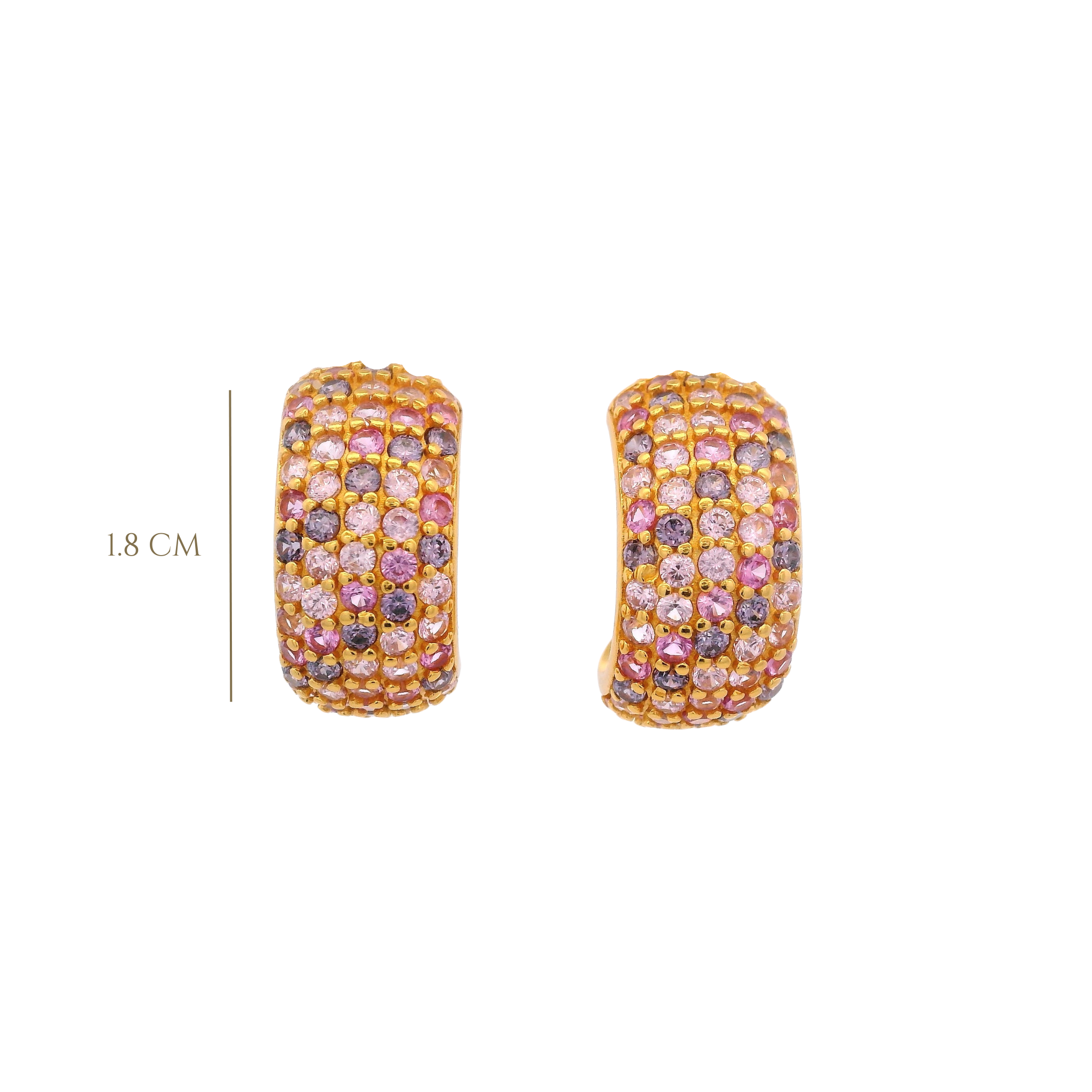 925YG BAGUETTE HOOPS MULTICOLOR CZ