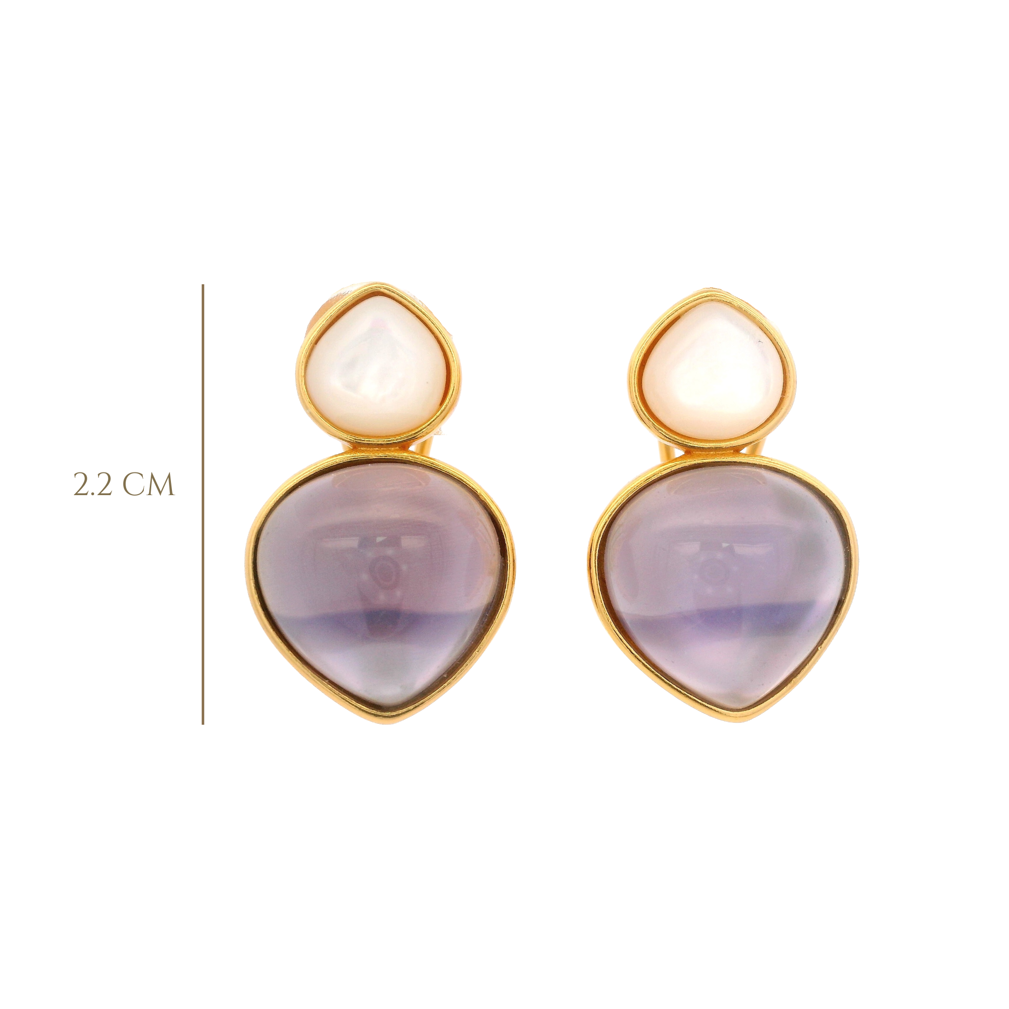 925YG DOUBLE BRIOLETTE EARRINGS PURPLE MOP