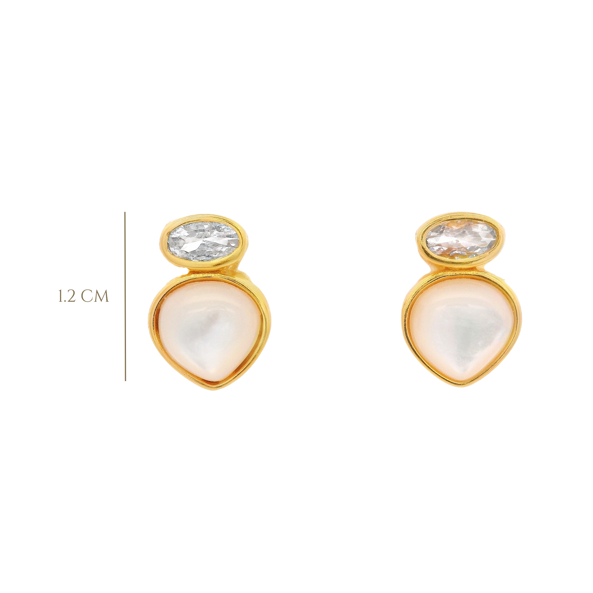 925YG DOUBLE BRIOLETTE EARRINGS MOP & CZ