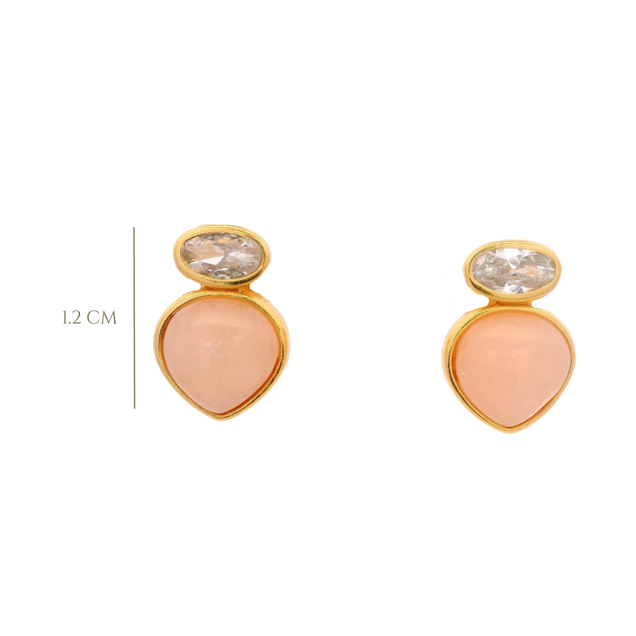 925YG DOUBLE BRIOLETTE EARRINGS PINK AVENTURINE & CZ