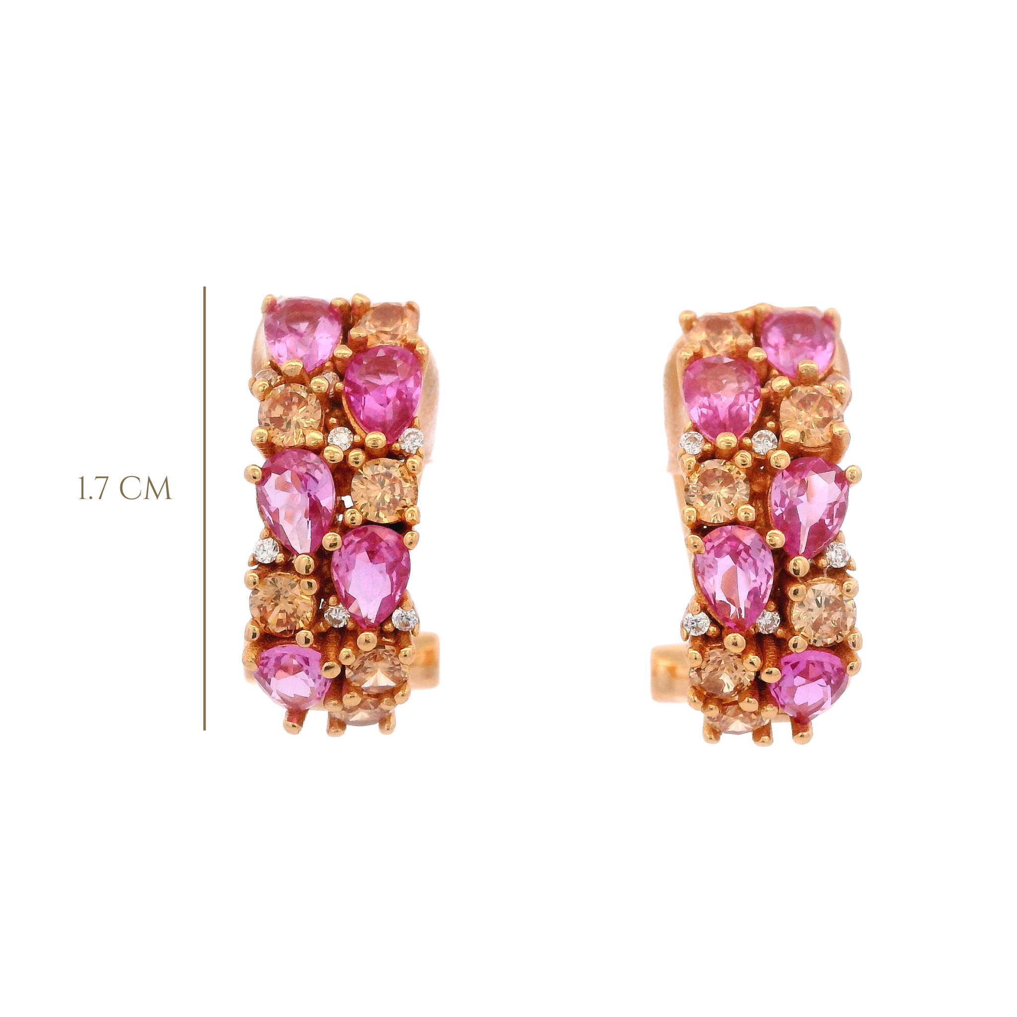 925RG CLUSTER HOOPS ROSE CZ