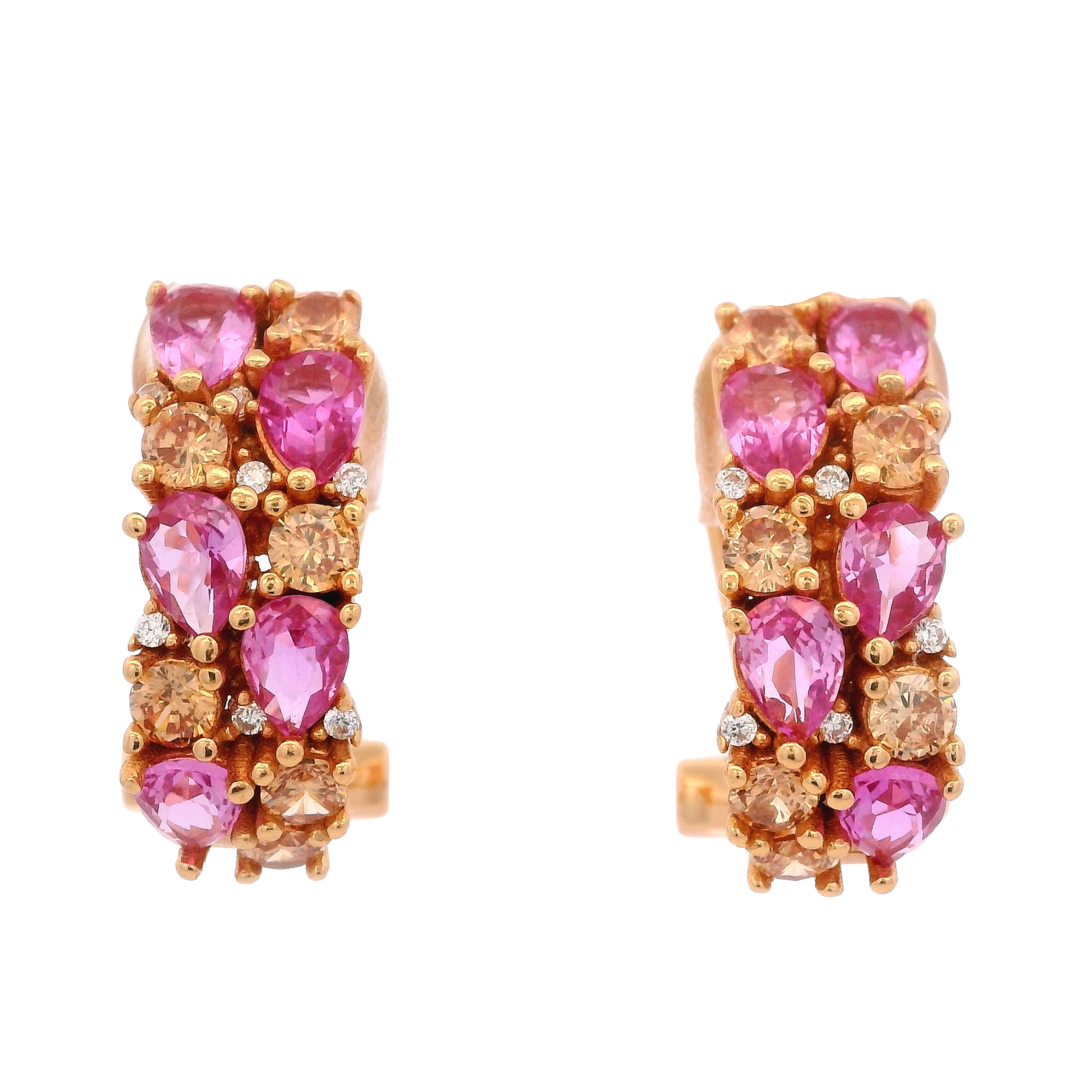 925RG CLUSTER HOOPS ROSE CZ