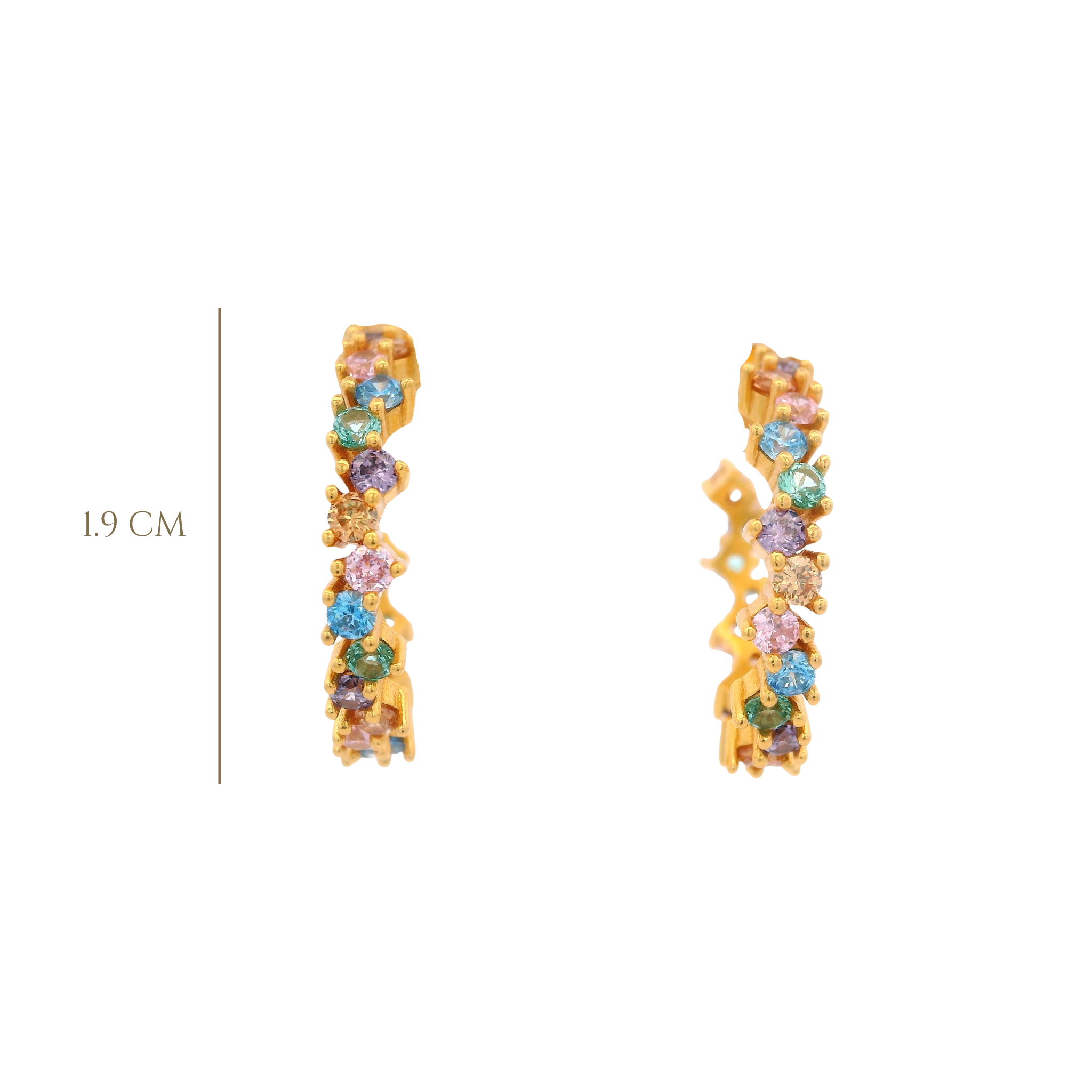 925YG SEMI INFINITY HOOPS MULTICOLOR CZ