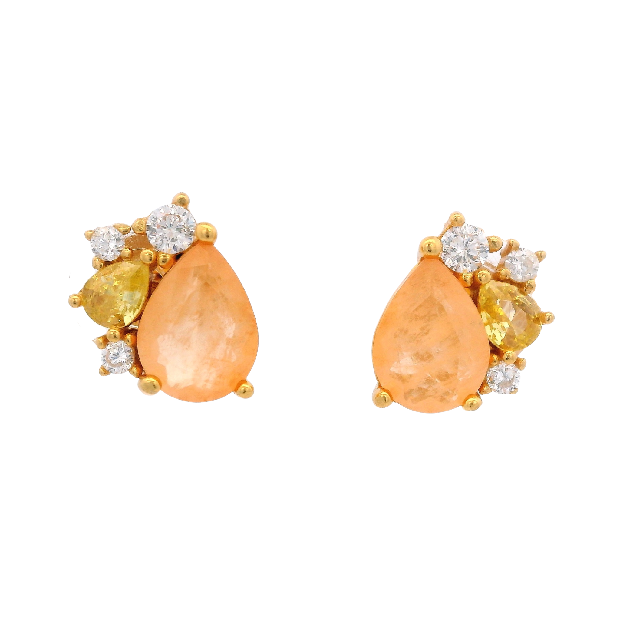 925YG BRIOLETTE AND CLUSTER EARRINGS CZ ORAGE