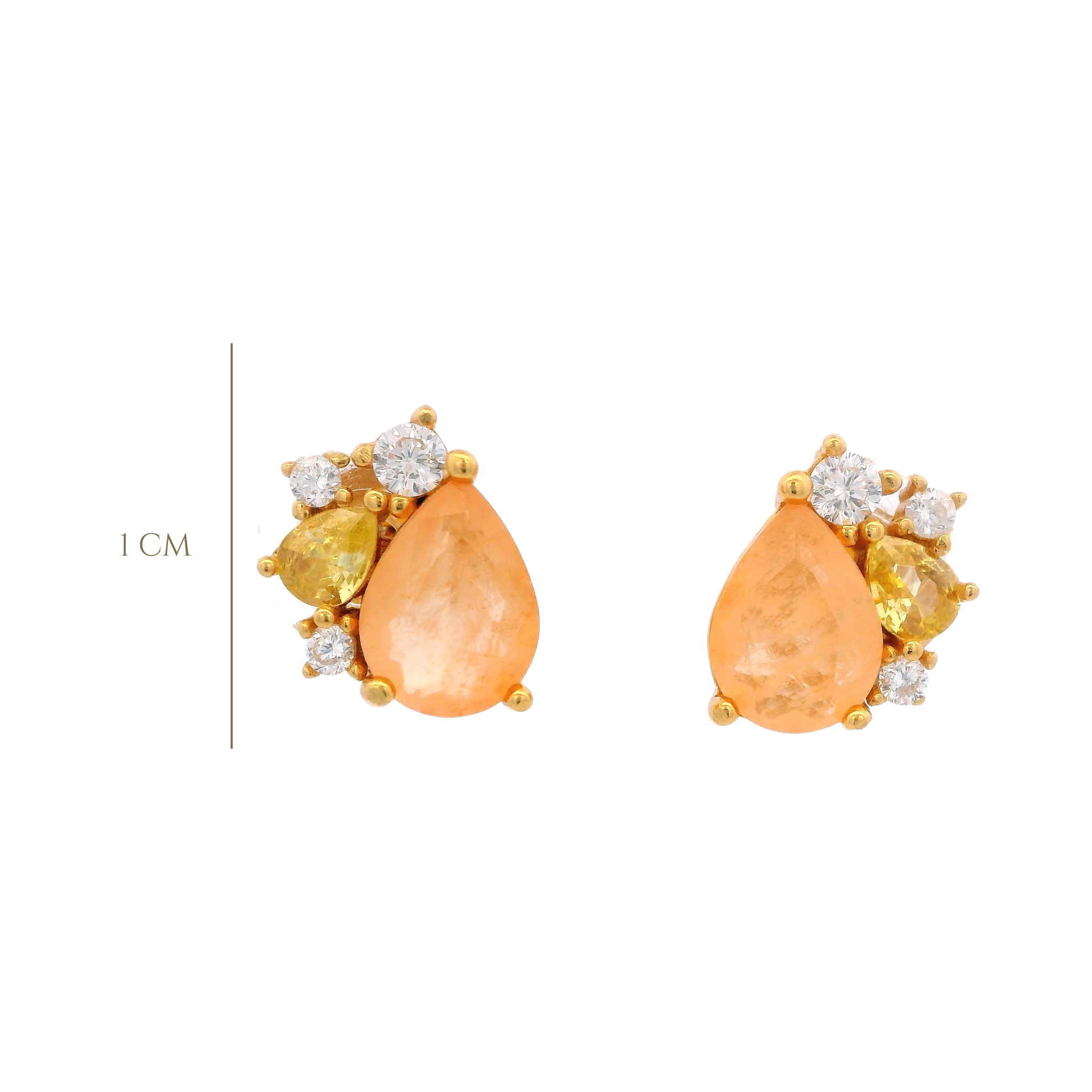 925YG BRIOLETTE AND CLUSTER EARRINGS CZ ORAGE