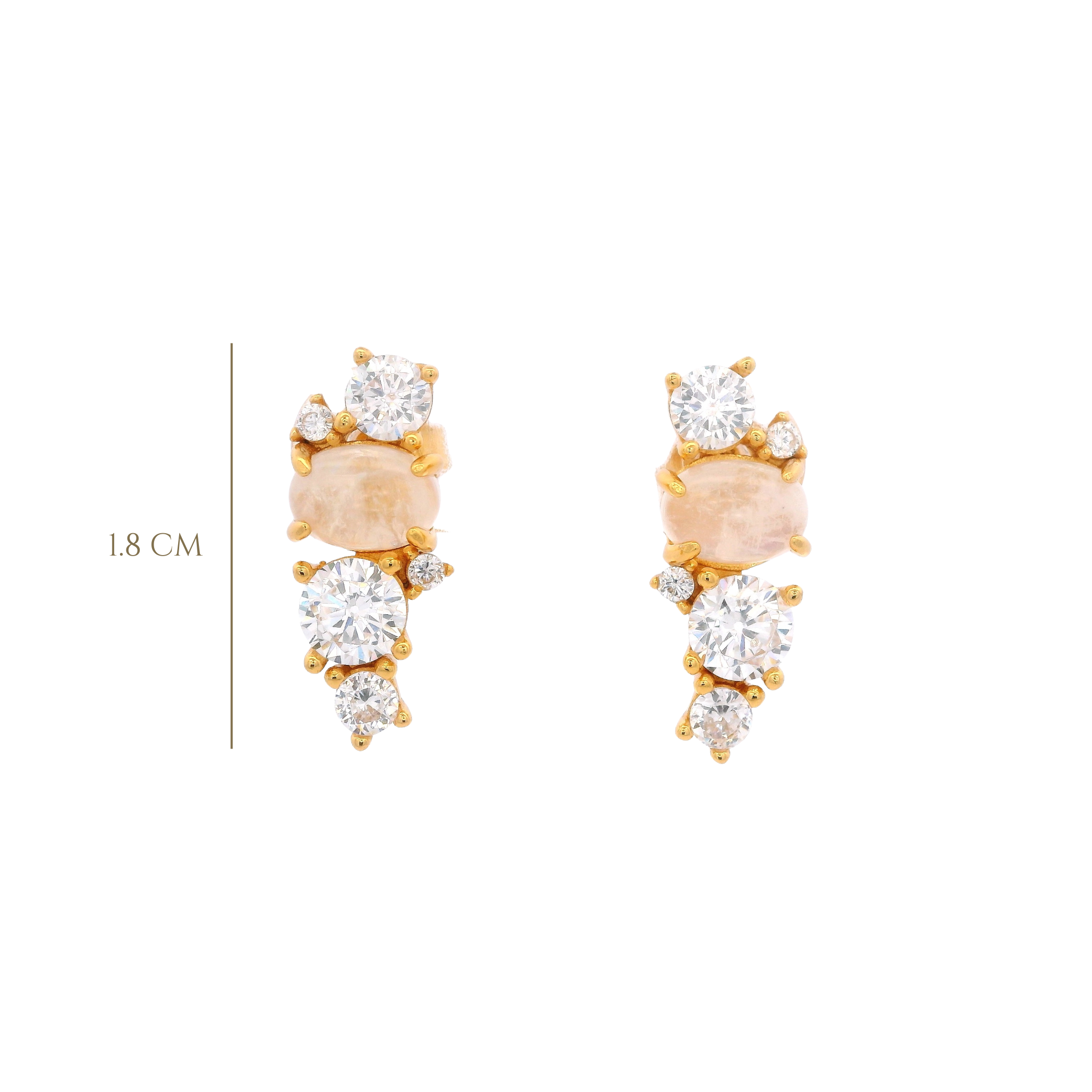 925YG CLUSTER EARRINGS QUARTZ & CZ