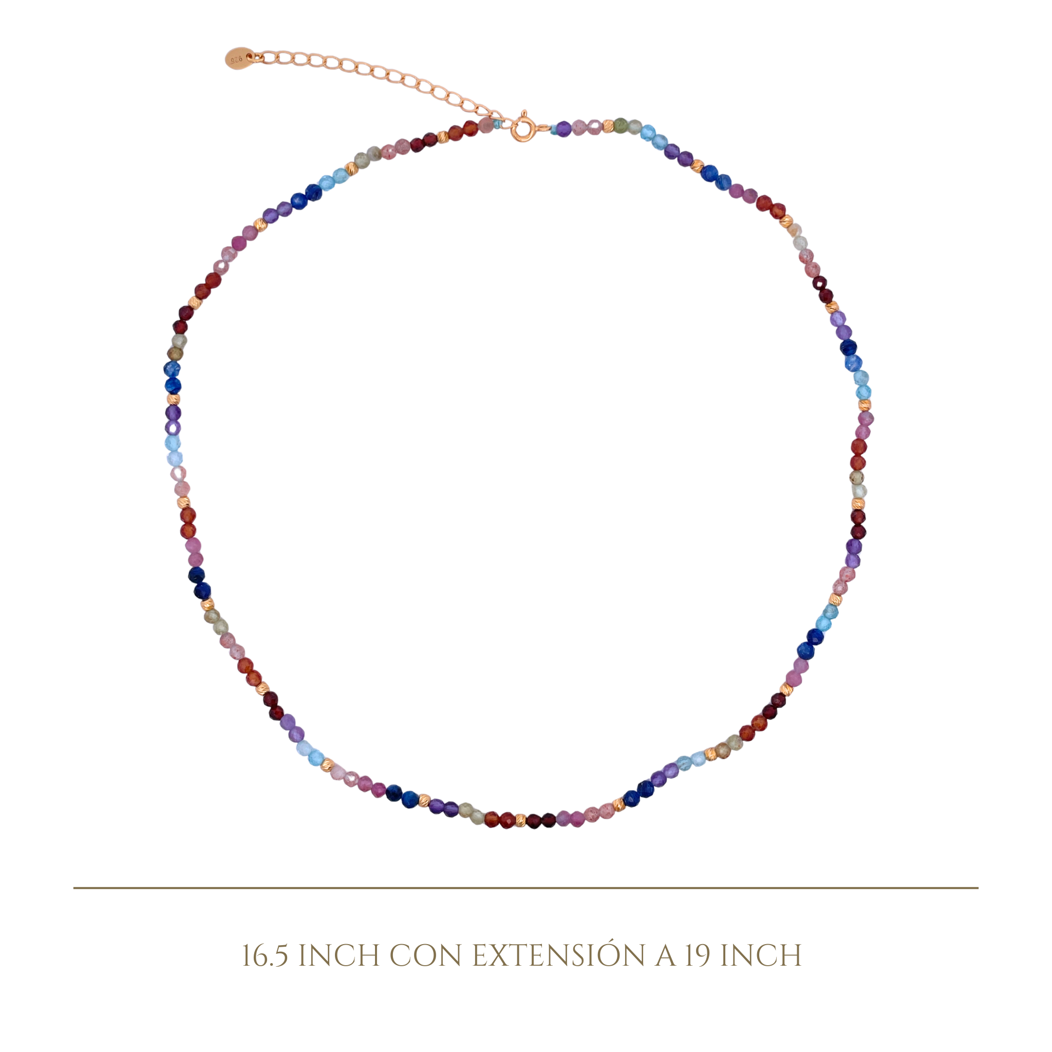 925YG BEANDS NECKLACE GRANATE TOURMALINE