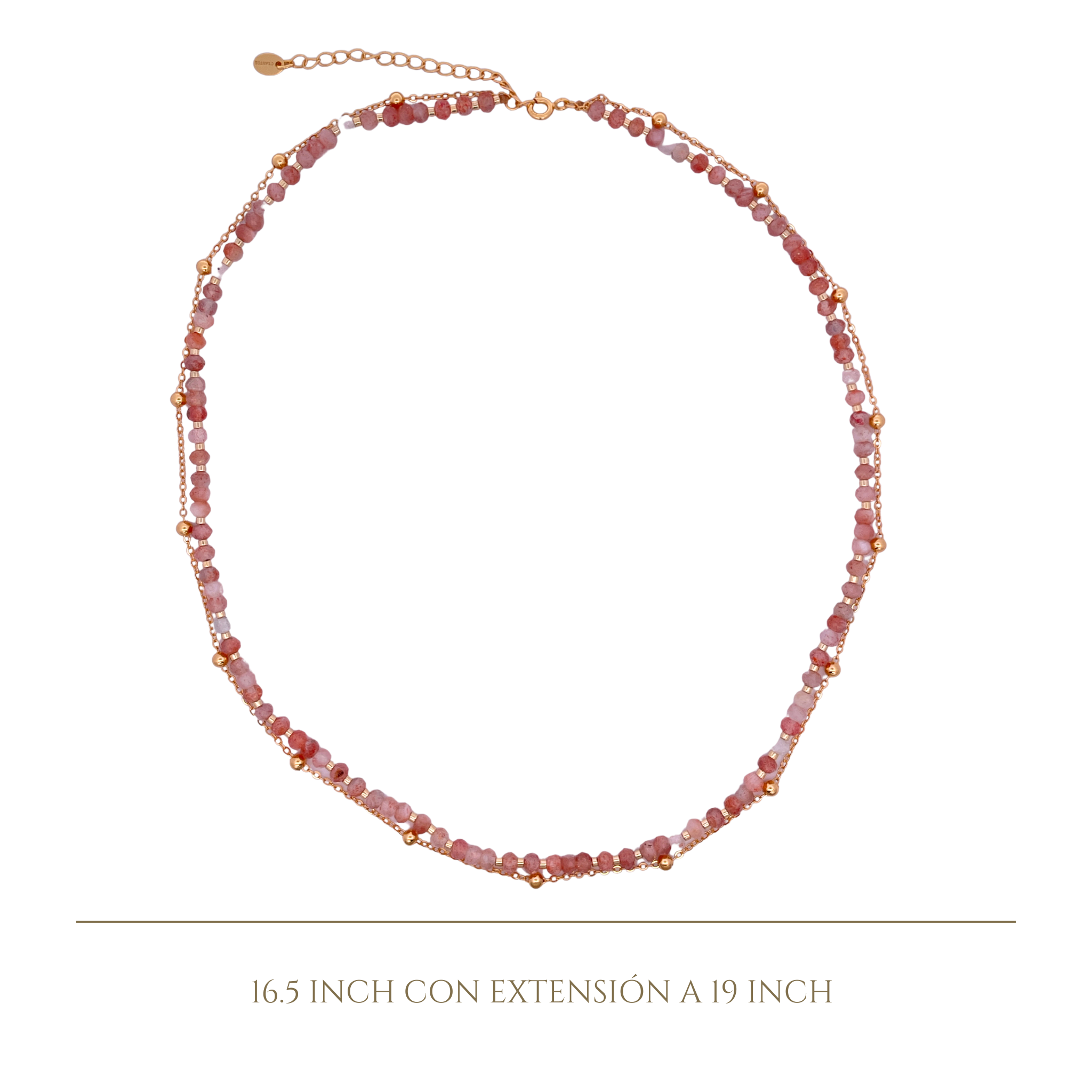 925YG DOUBLE LINE AND BEANDS NECKLACE SUSTONE