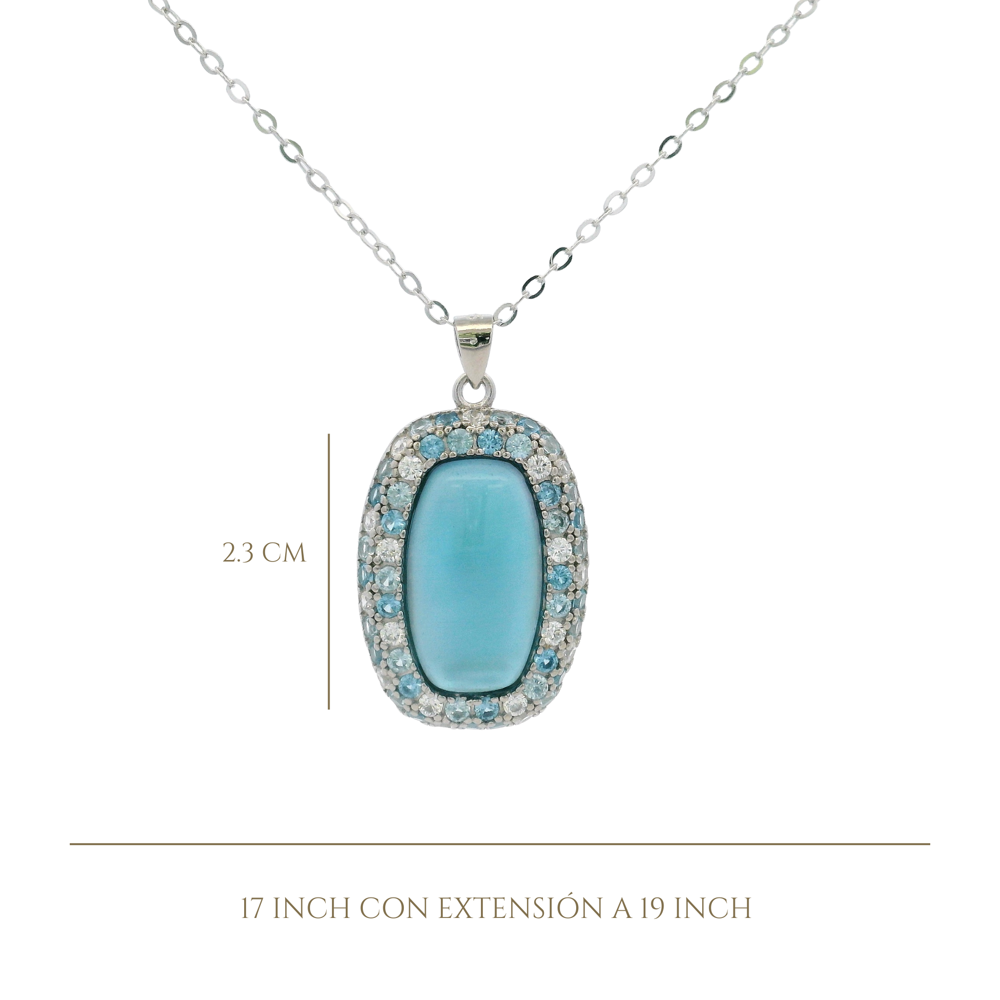925SL HALO SQUARE NECKLACE MOP & CZ