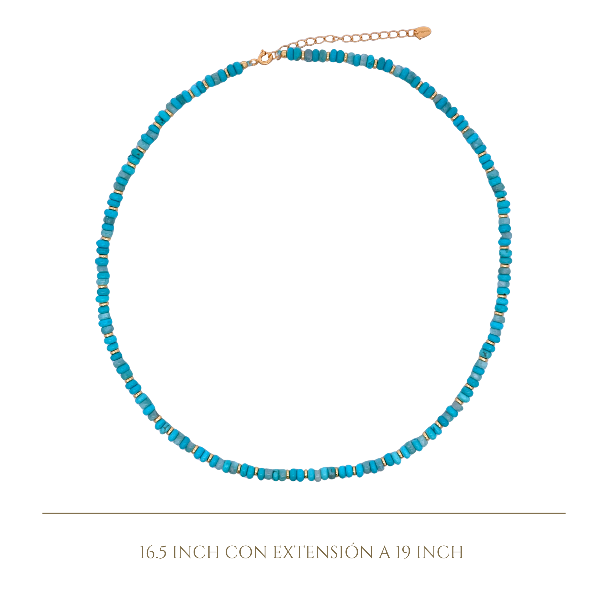 925YG BEANDS AND BALL GOLD NECKLACE TURQUOISE