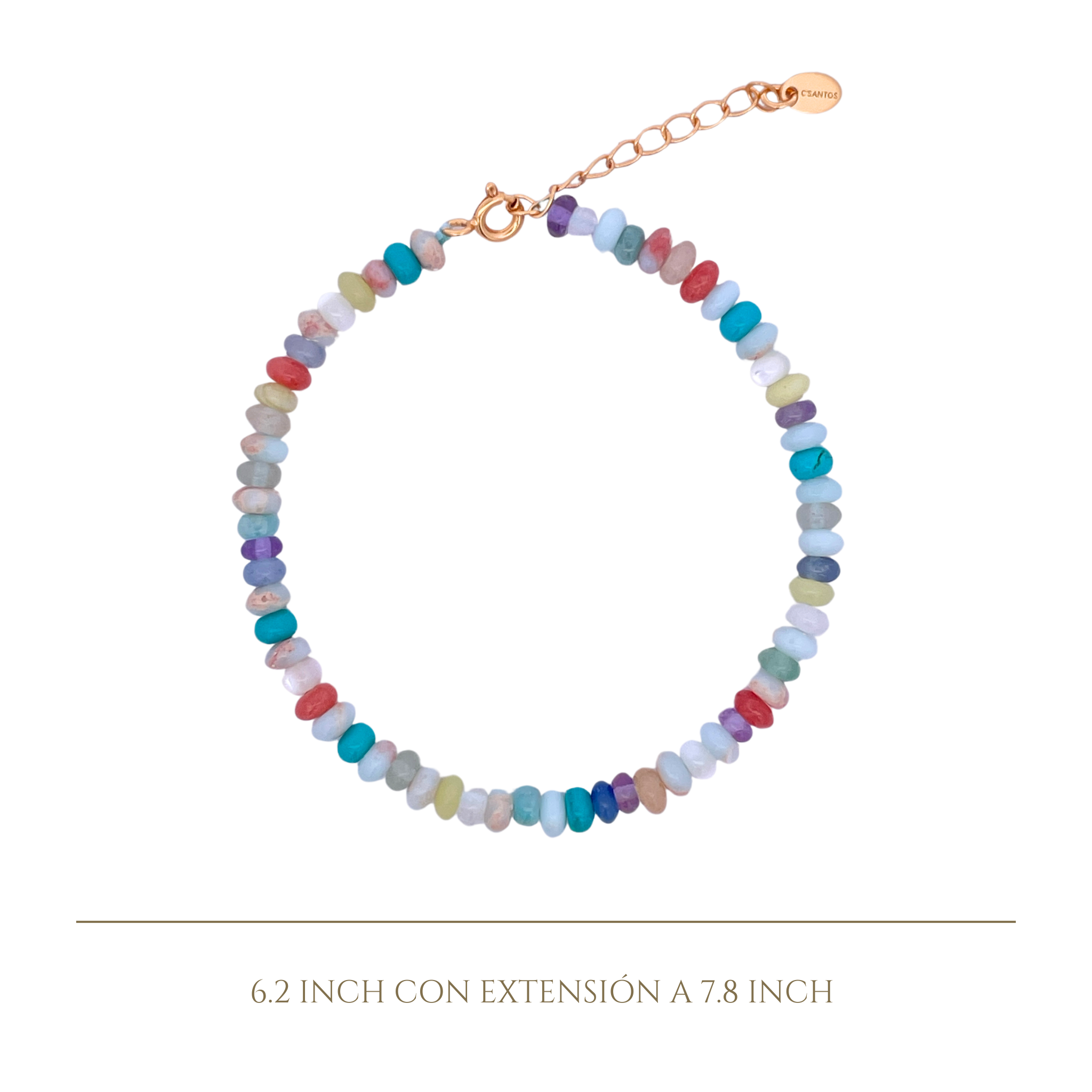925YG BEANDS BRACELET QUARTZ MULTICOLOR