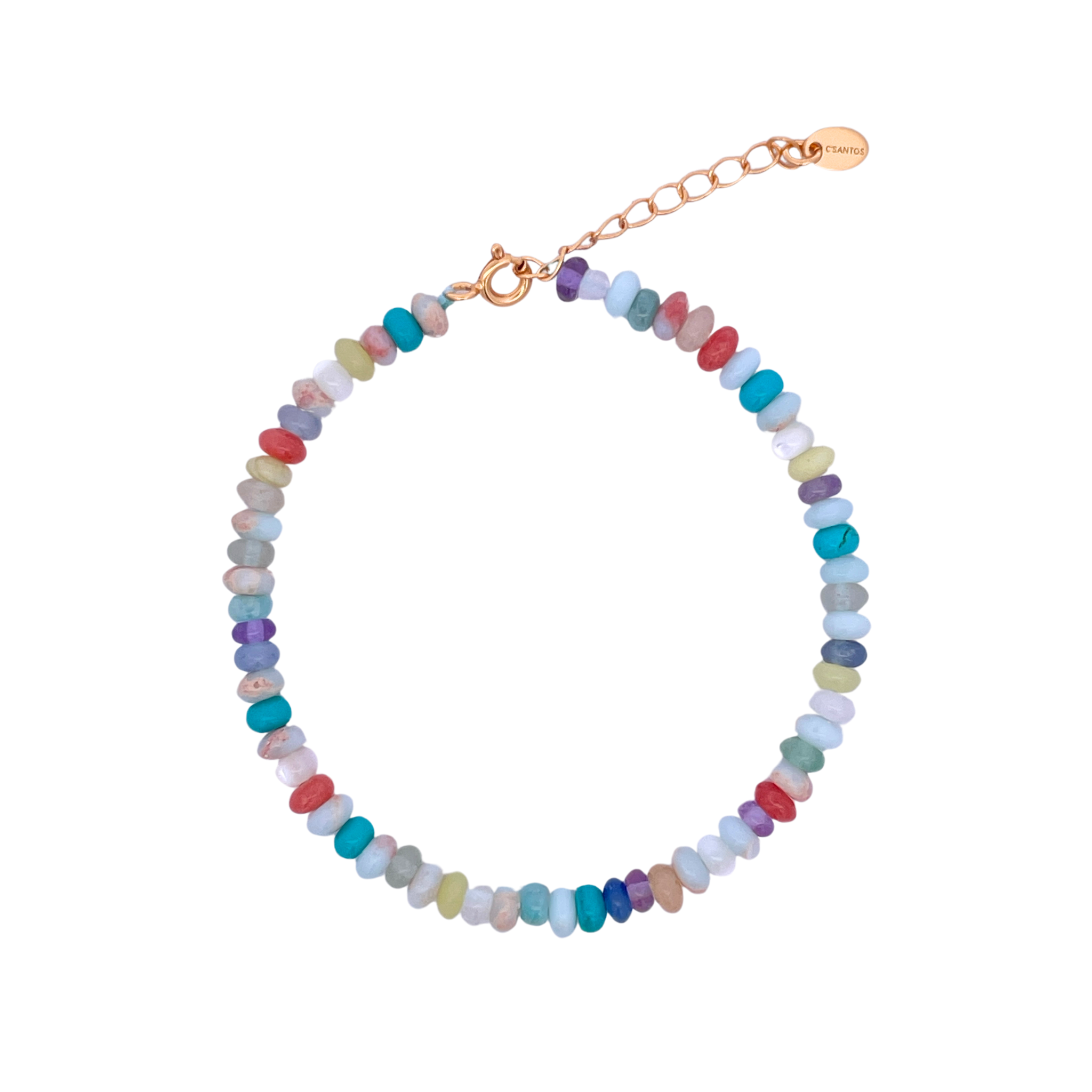 925YG BEANDS BRACELET QUARTZ MULTICOLOR