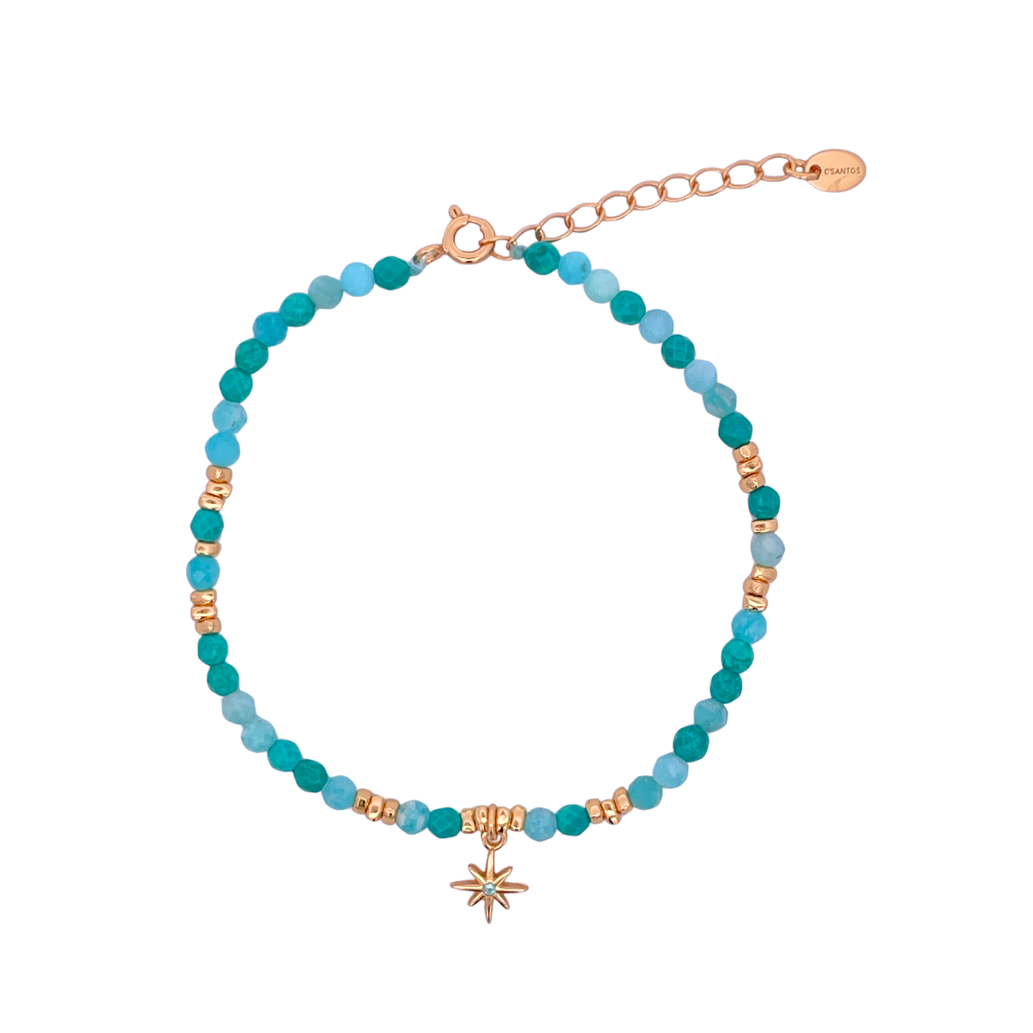 925YG BEANDS AND STAR BRACELET TQ