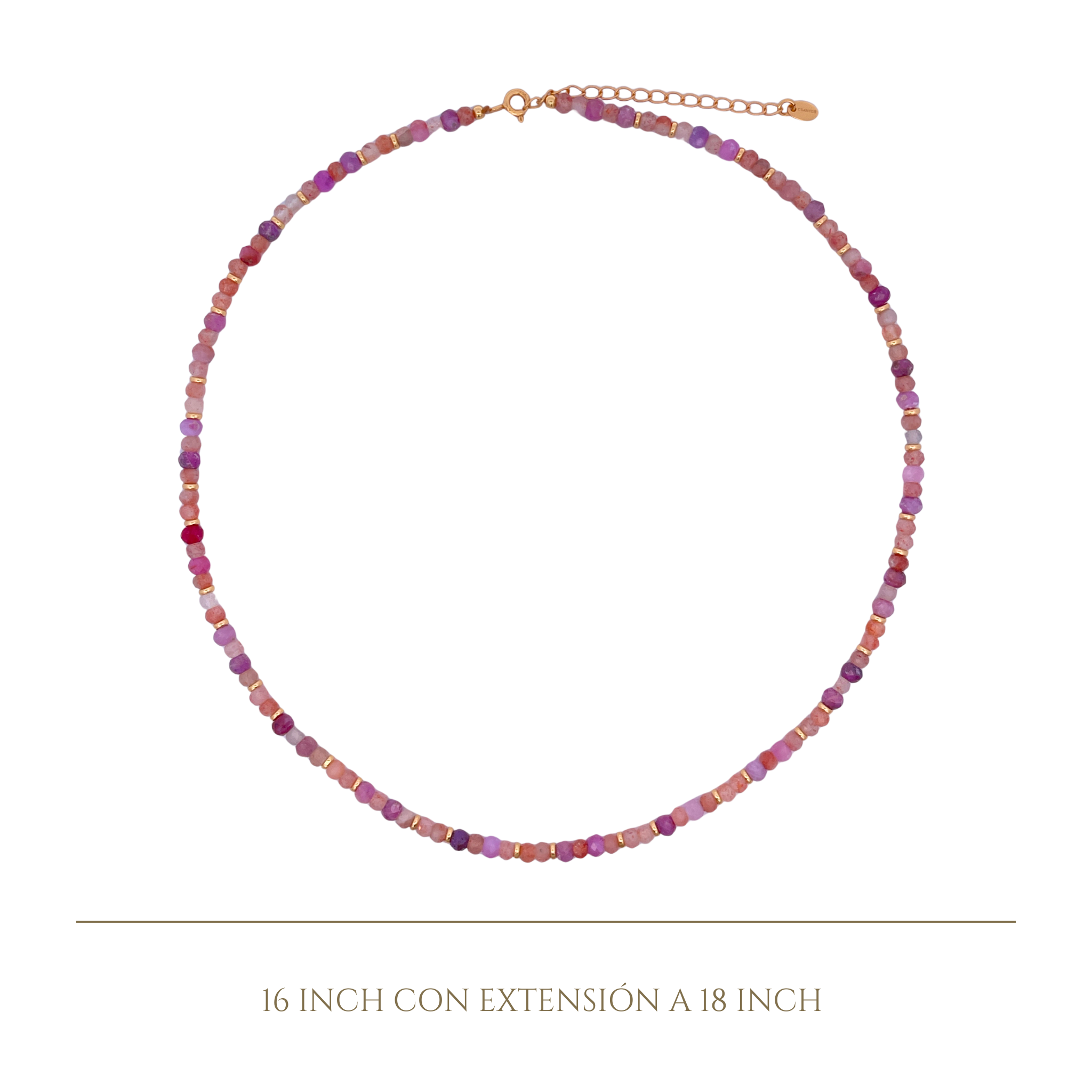 925YG BEANDS AND BALL GOLD NECKLACE TOURMALINE