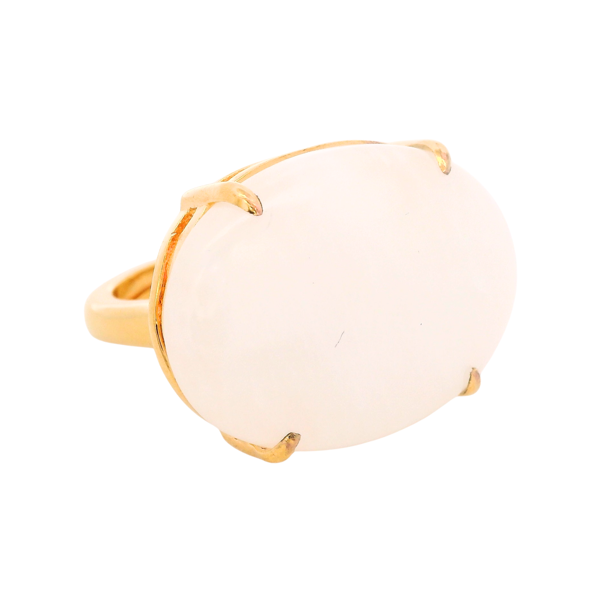 RING WHITE AGATE BRASS