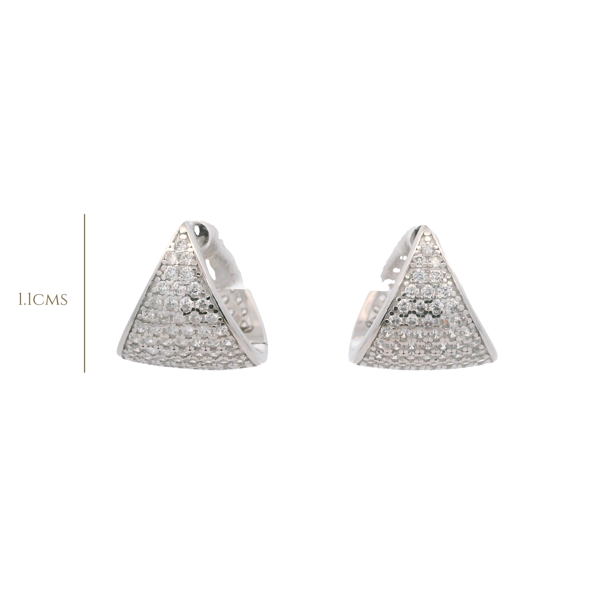 925SL TRIANGLE PAVE CZ HUGGIES