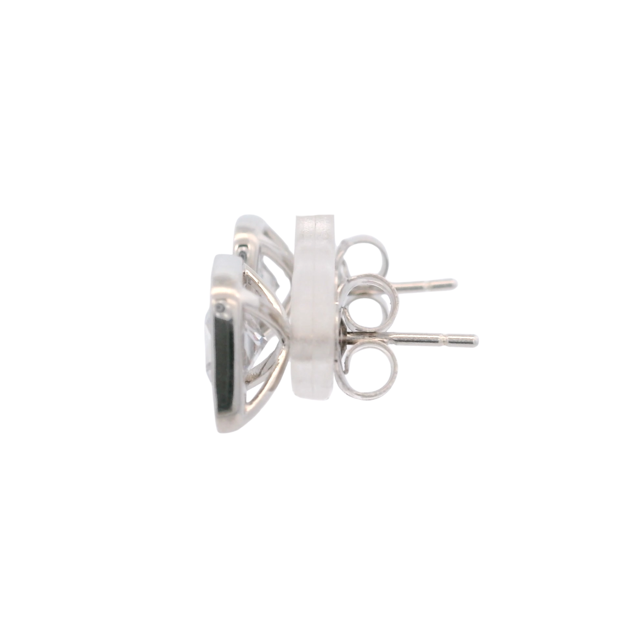 925SL SOLITARY SQUARE CZ EARRINGS