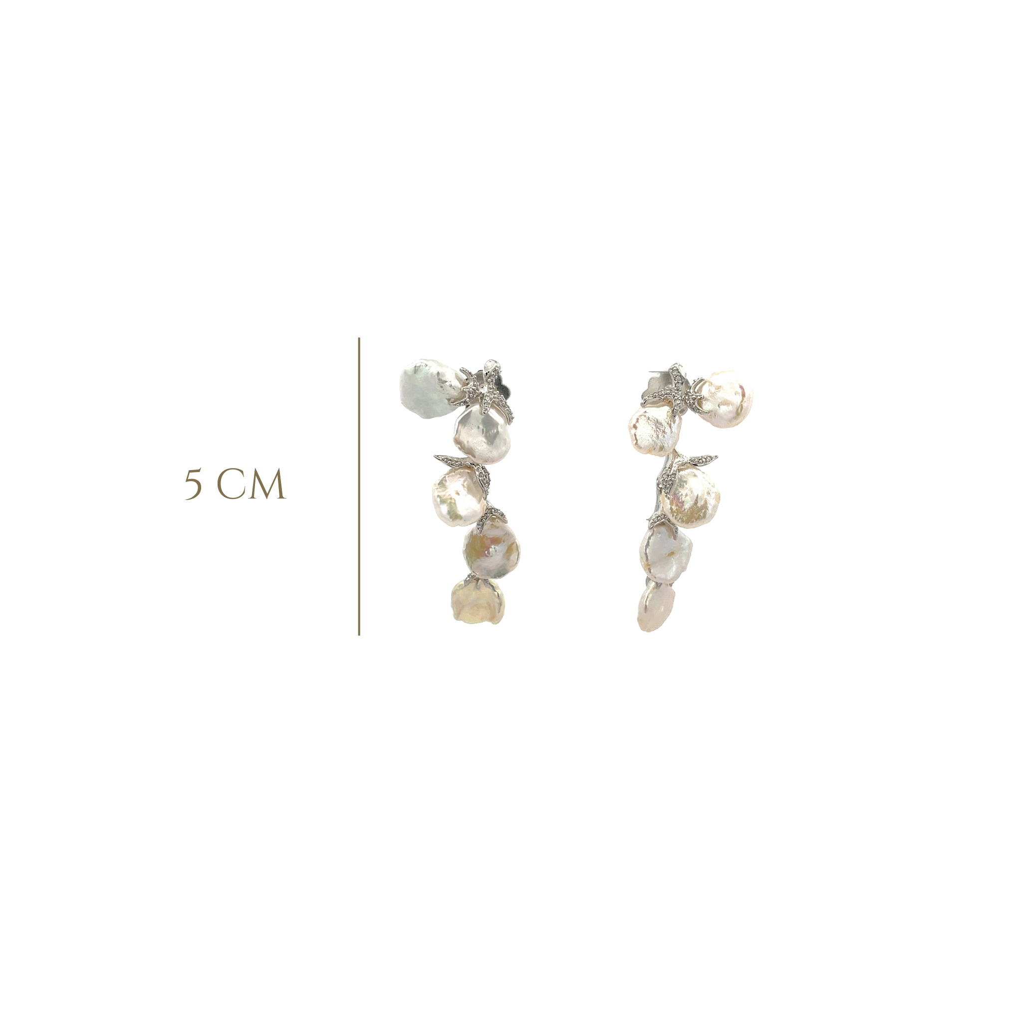 925SL DROP BAROQUE PEARL EARRINGS