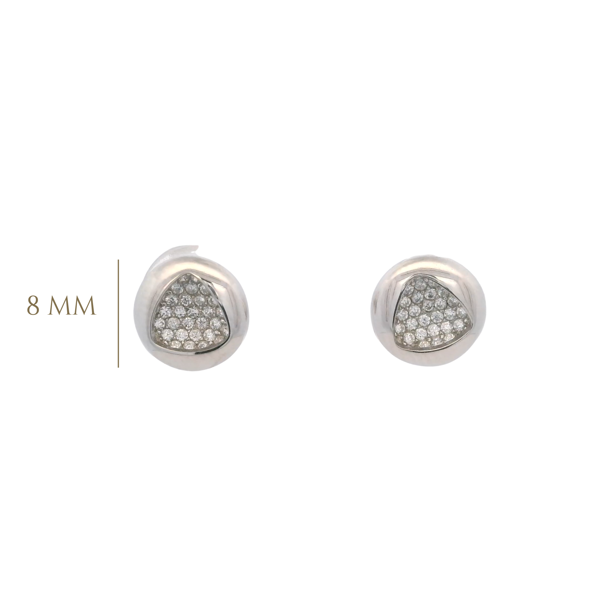 925SL CIRCLE DOME WITH TRANGLE EARRINGS