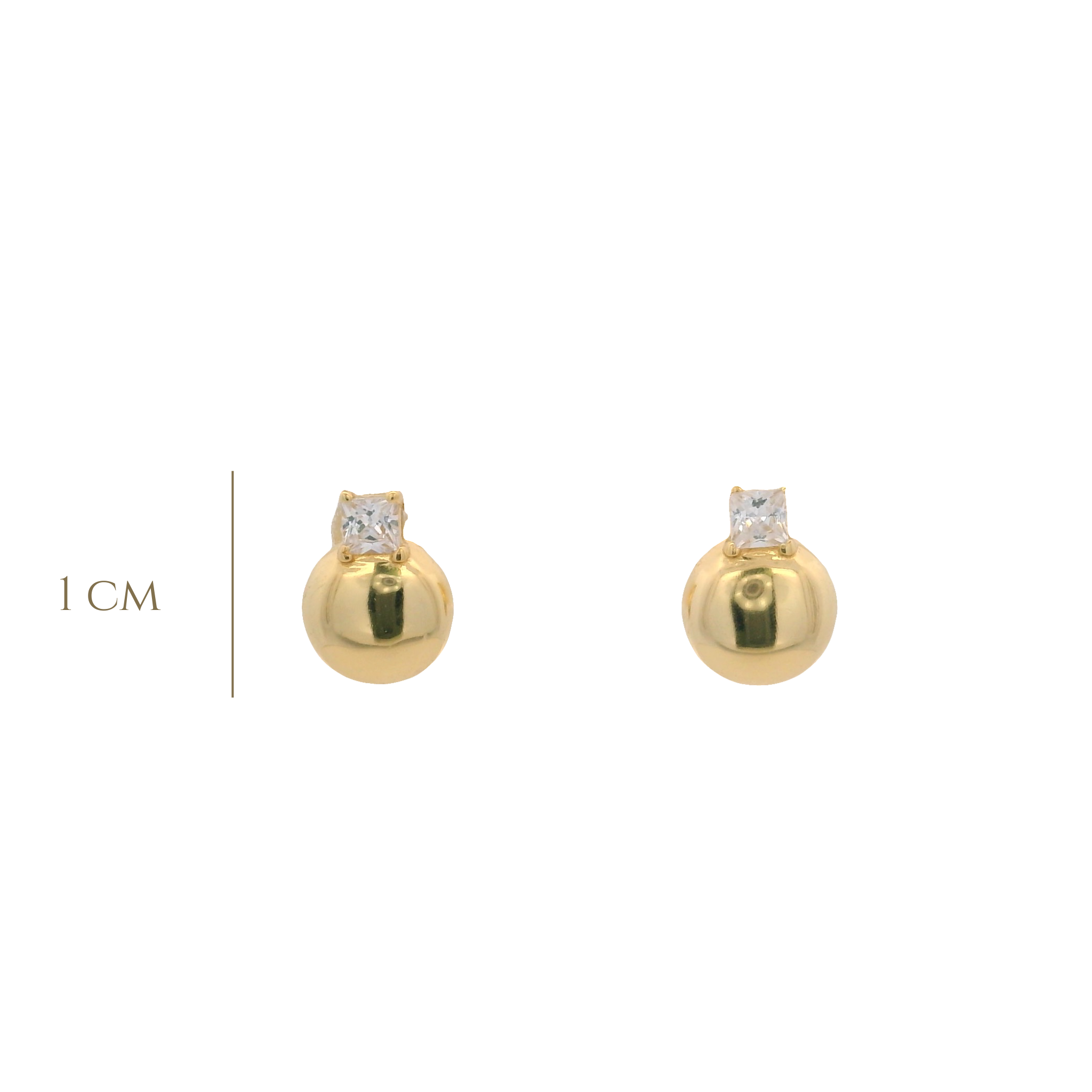 925YG CIRCLE SMOOTH WITH CZ EARRINGS