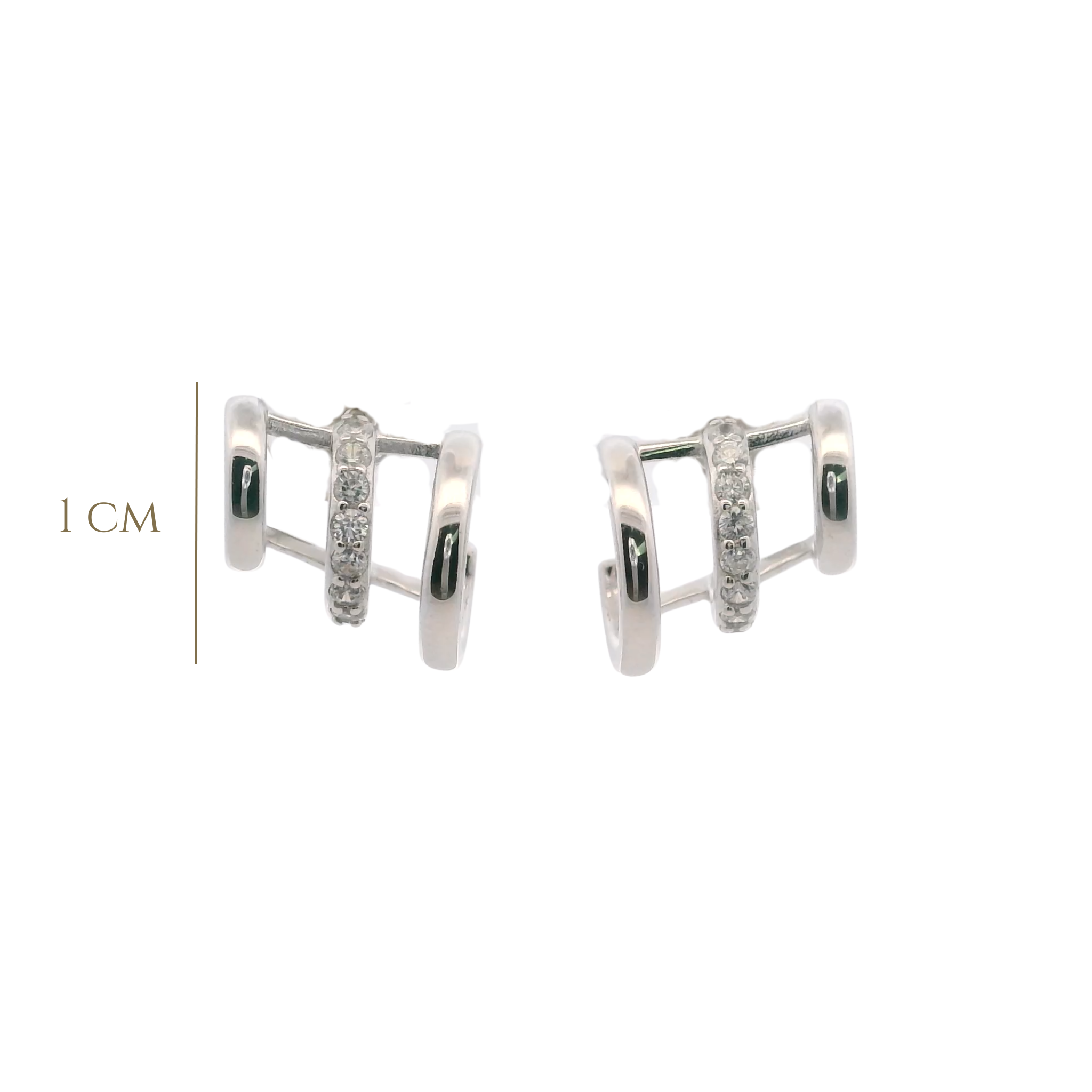 925SL CLAW TRIPLE ROW EARRINGS