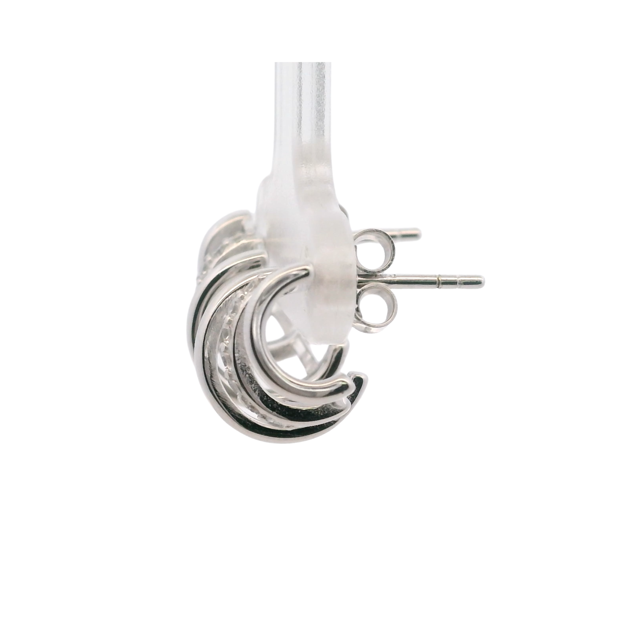925SL CLAW TRIPLE ROW EARRINGS
