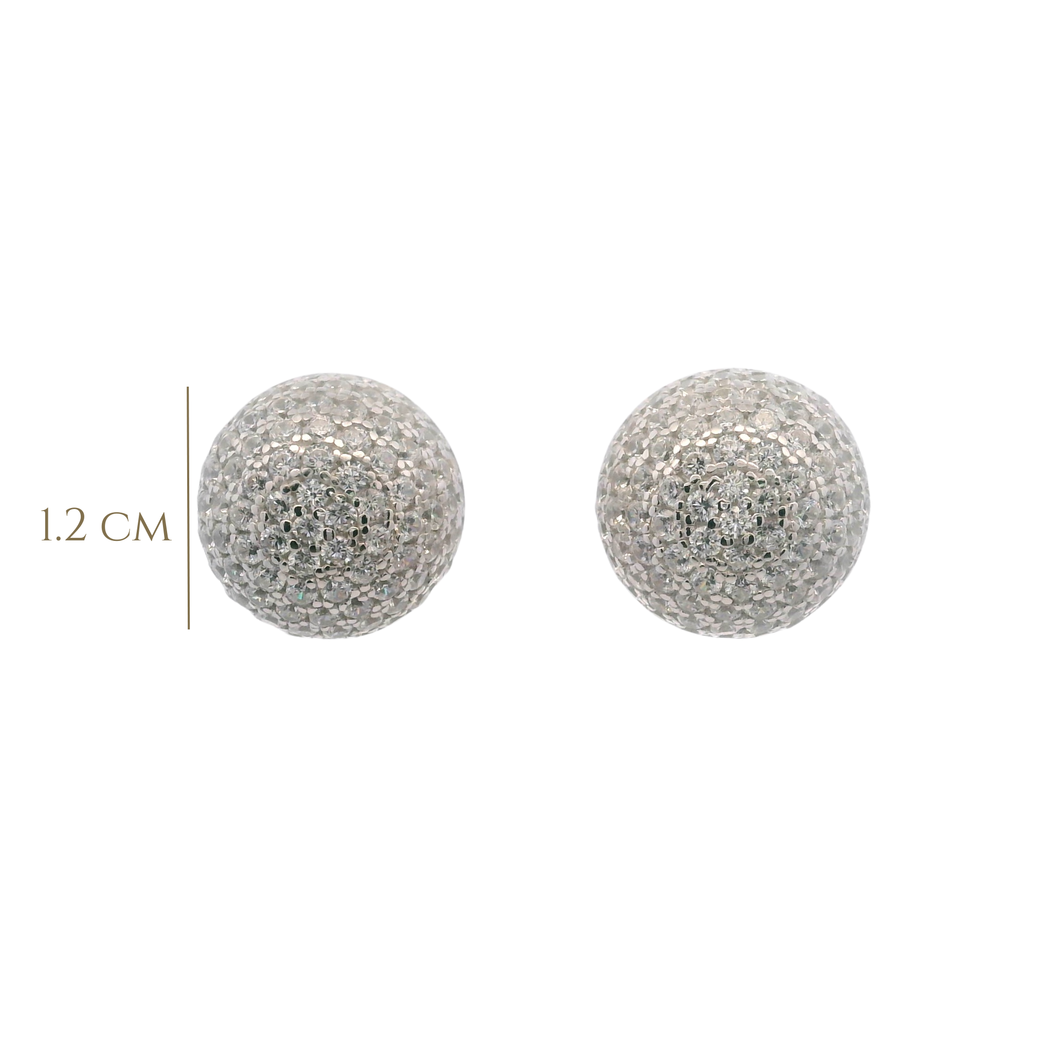 925SL MEDIUM DOME PAVE CZ EARRINGS