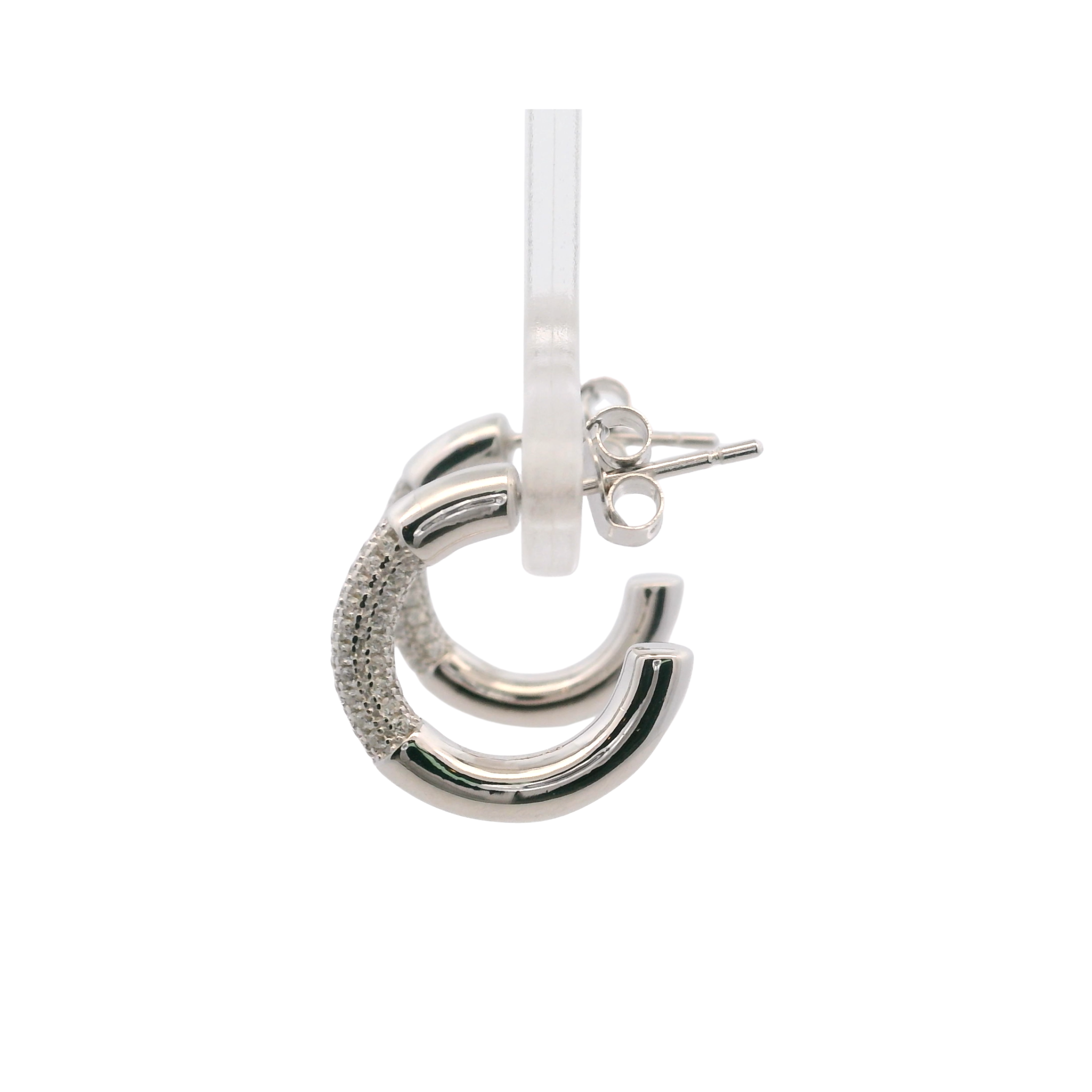 925SL BAR PAVE EARRINGS