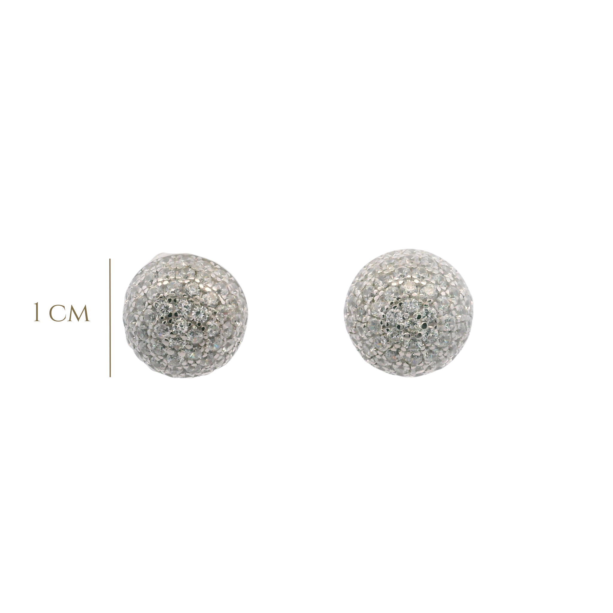 925SL SMALL DOME PAVE CZ EARRINGS