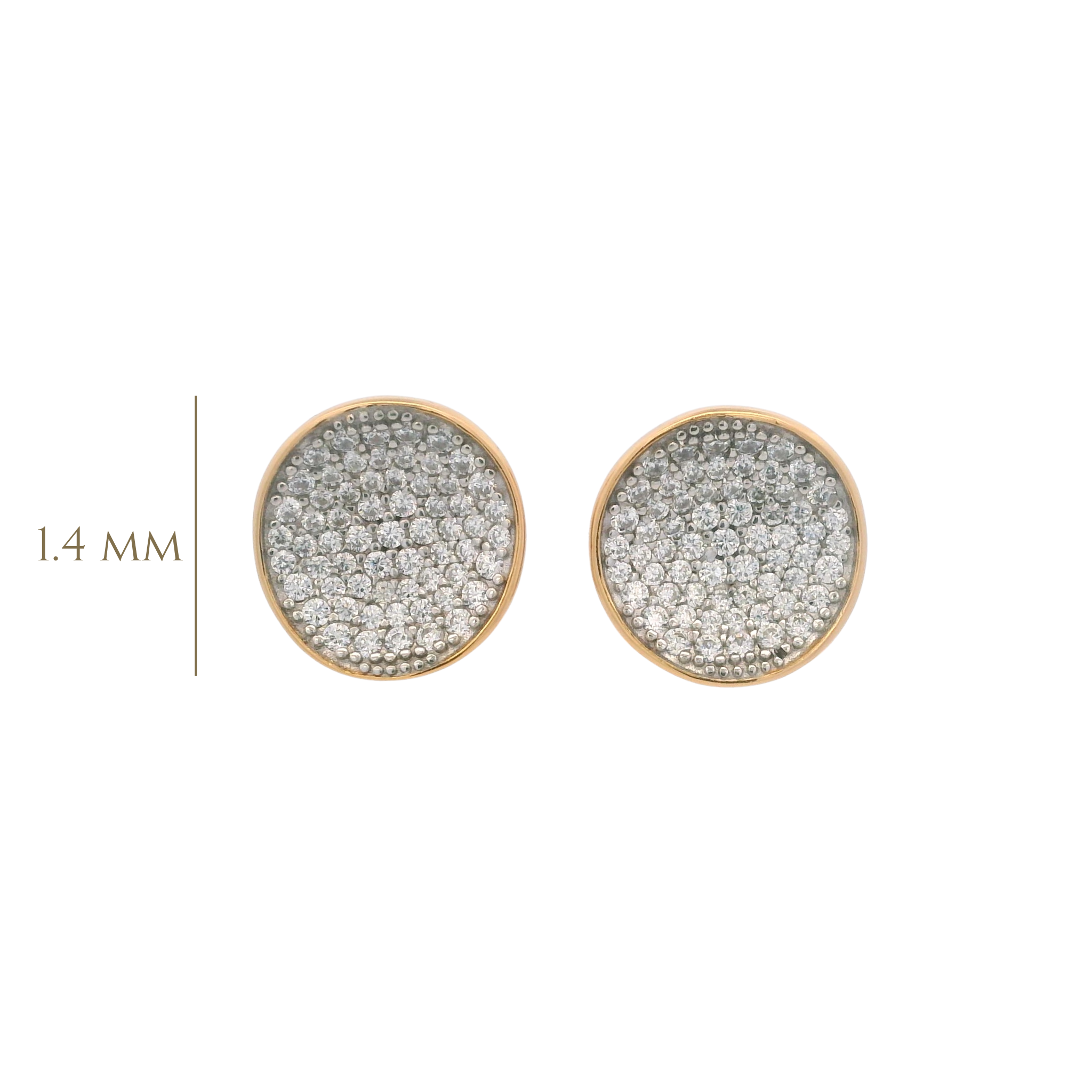 925YG CIRCLE DOME PAVE EARRINGS