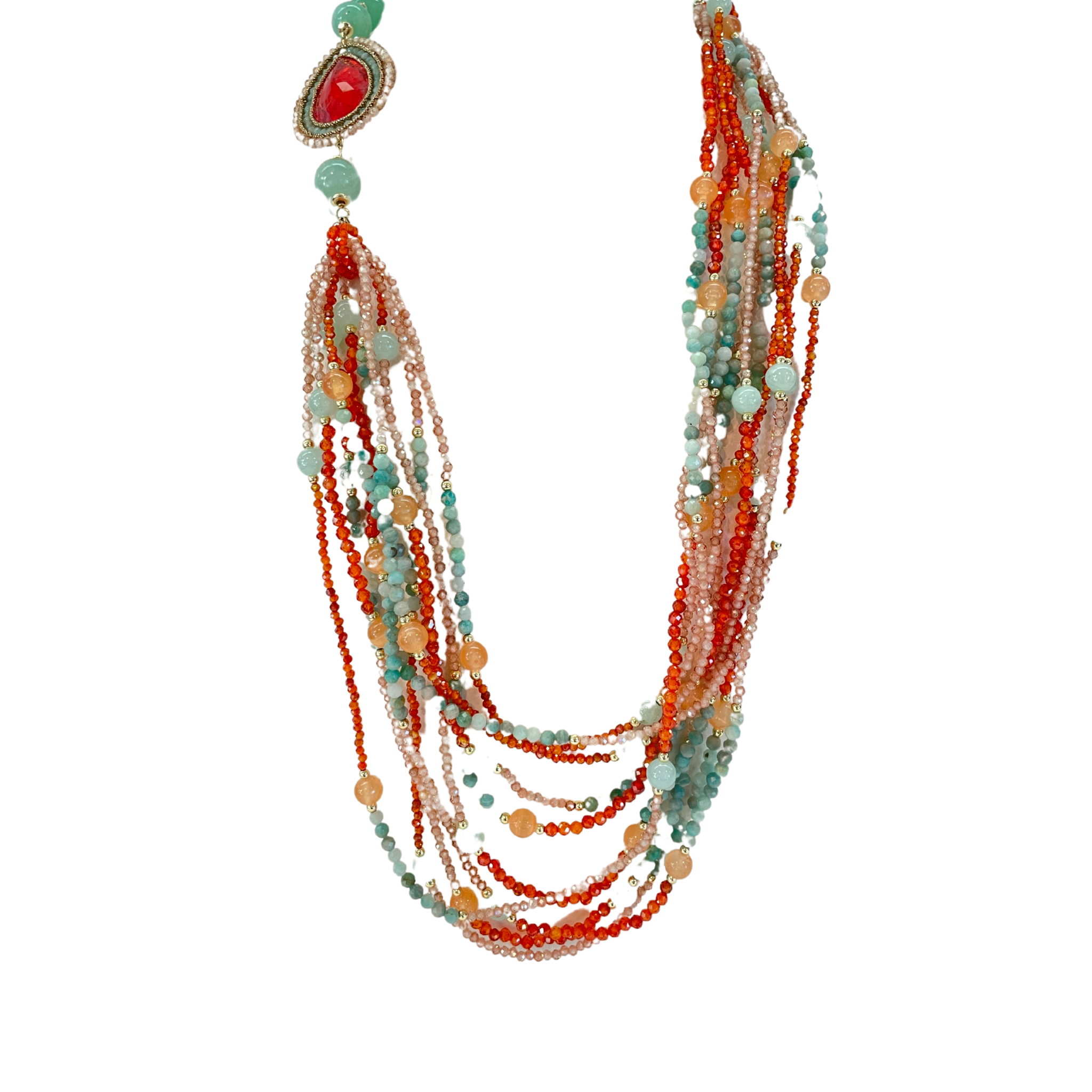 925GG FLAT ZIRNE AMAZZONITE NECKLACE