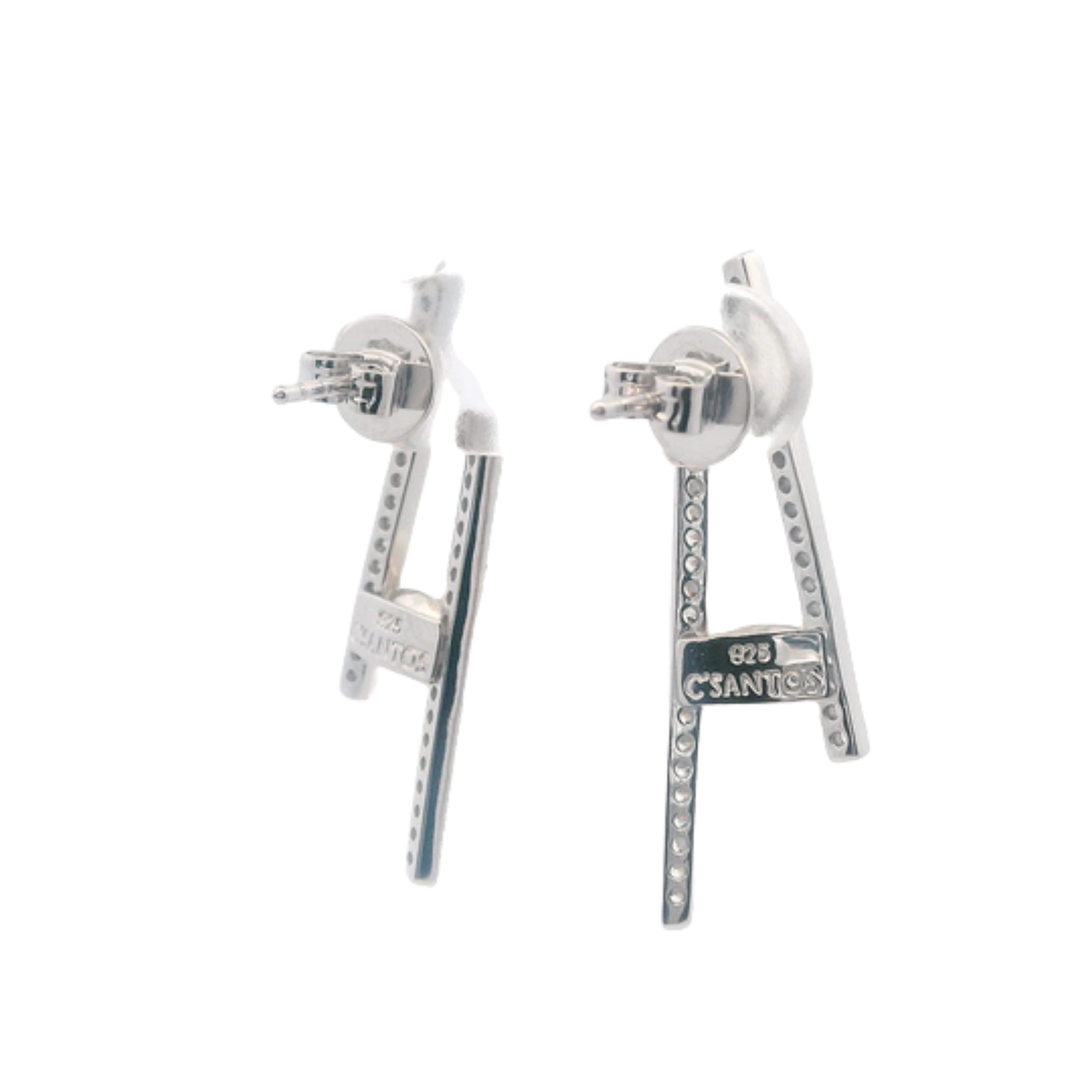 925SL BAR WITH PERL EARRINGS