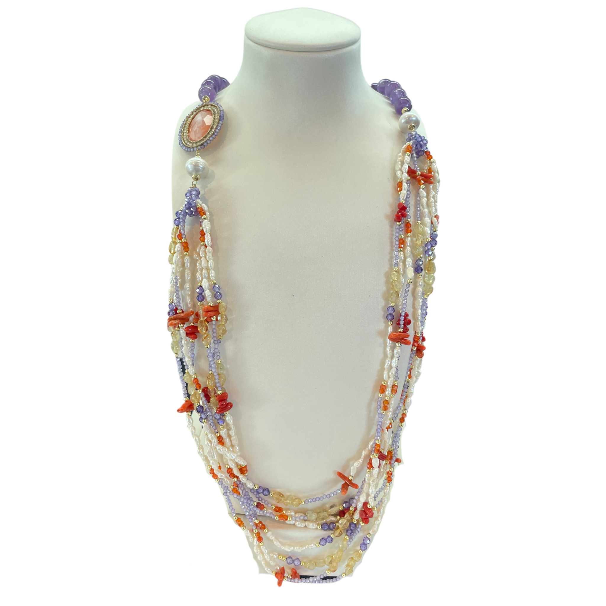 925GG CALLO PERLA ZIRC NECKLACE