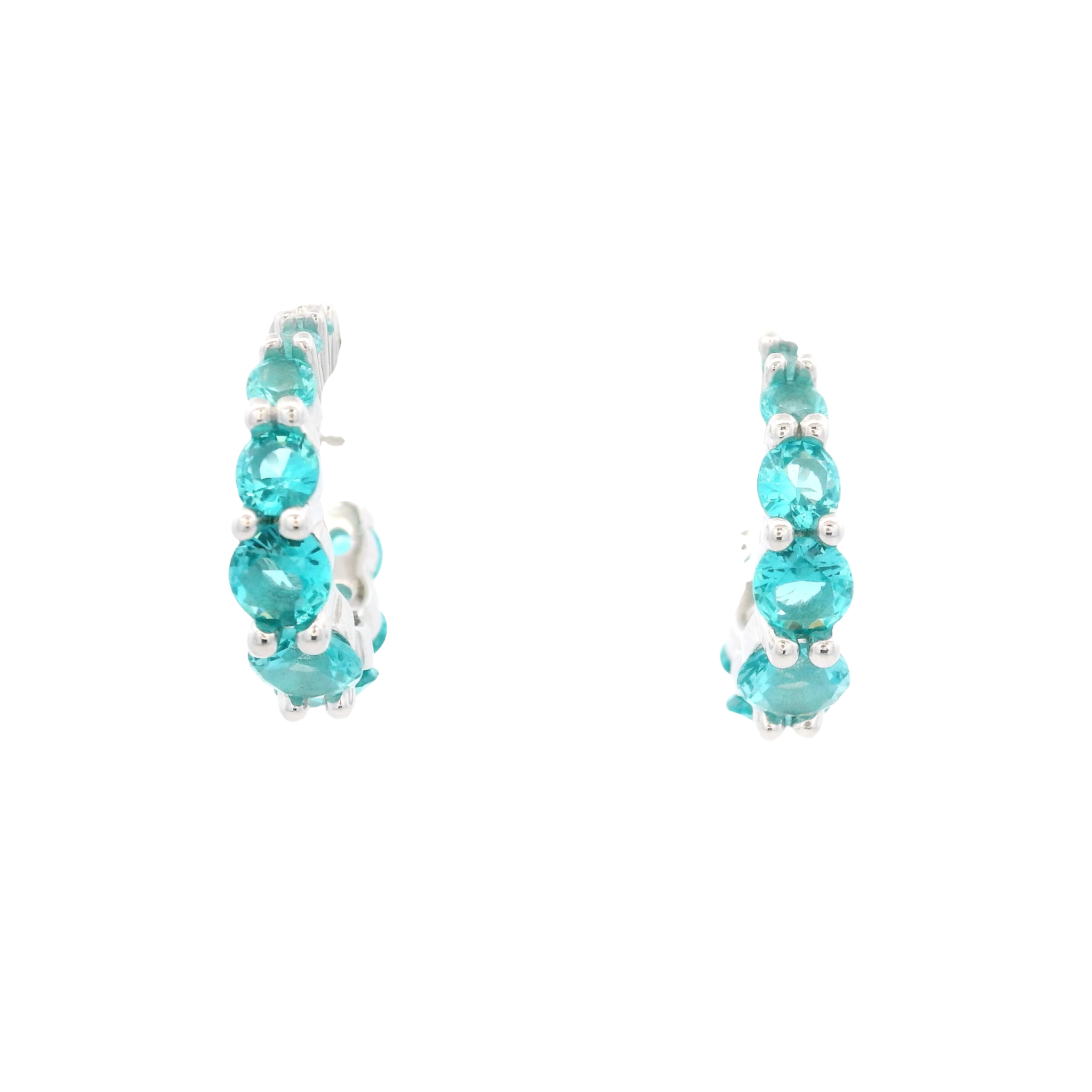 925SL INFINITY CZ TURQUOISE EARRINGS