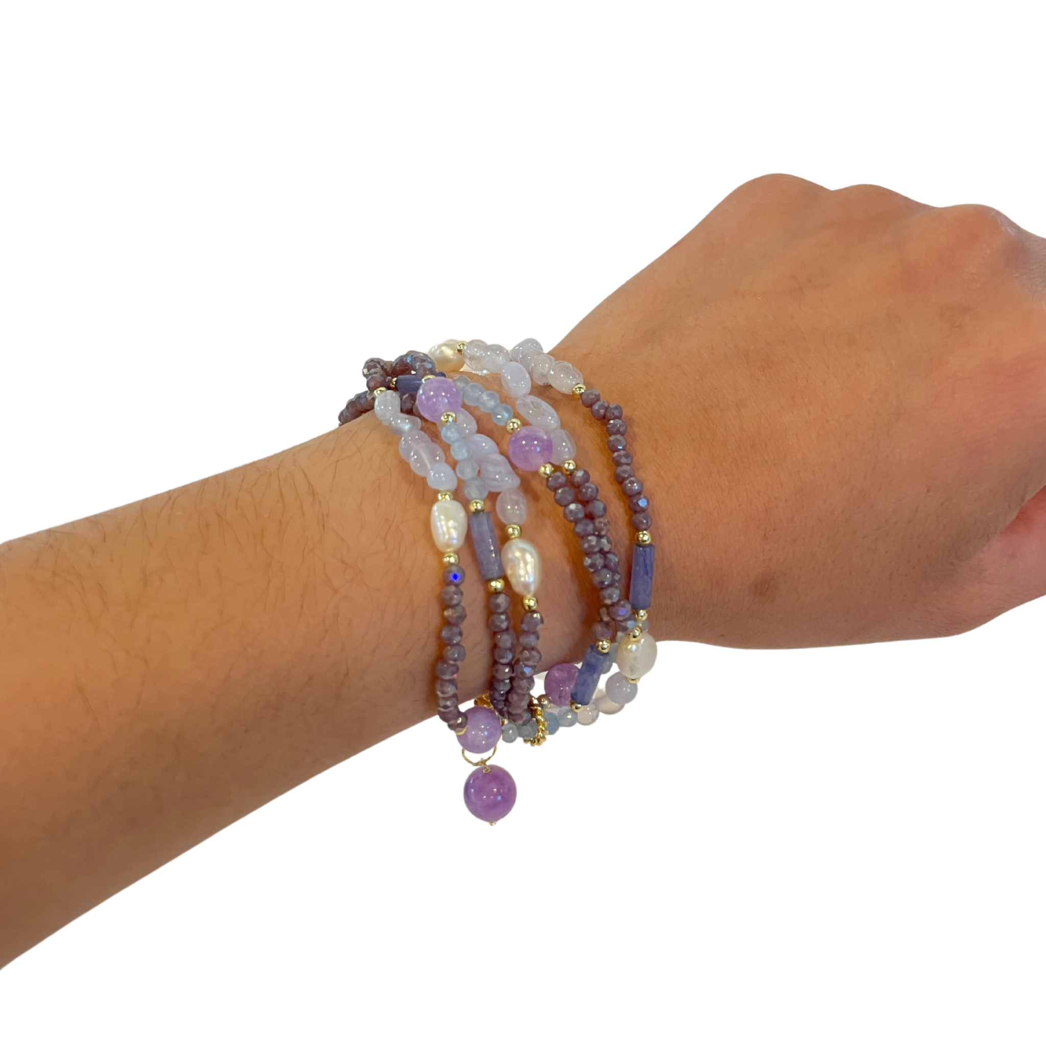 925GG CRISTALLI VIOLA GIADA AGATA ACELET