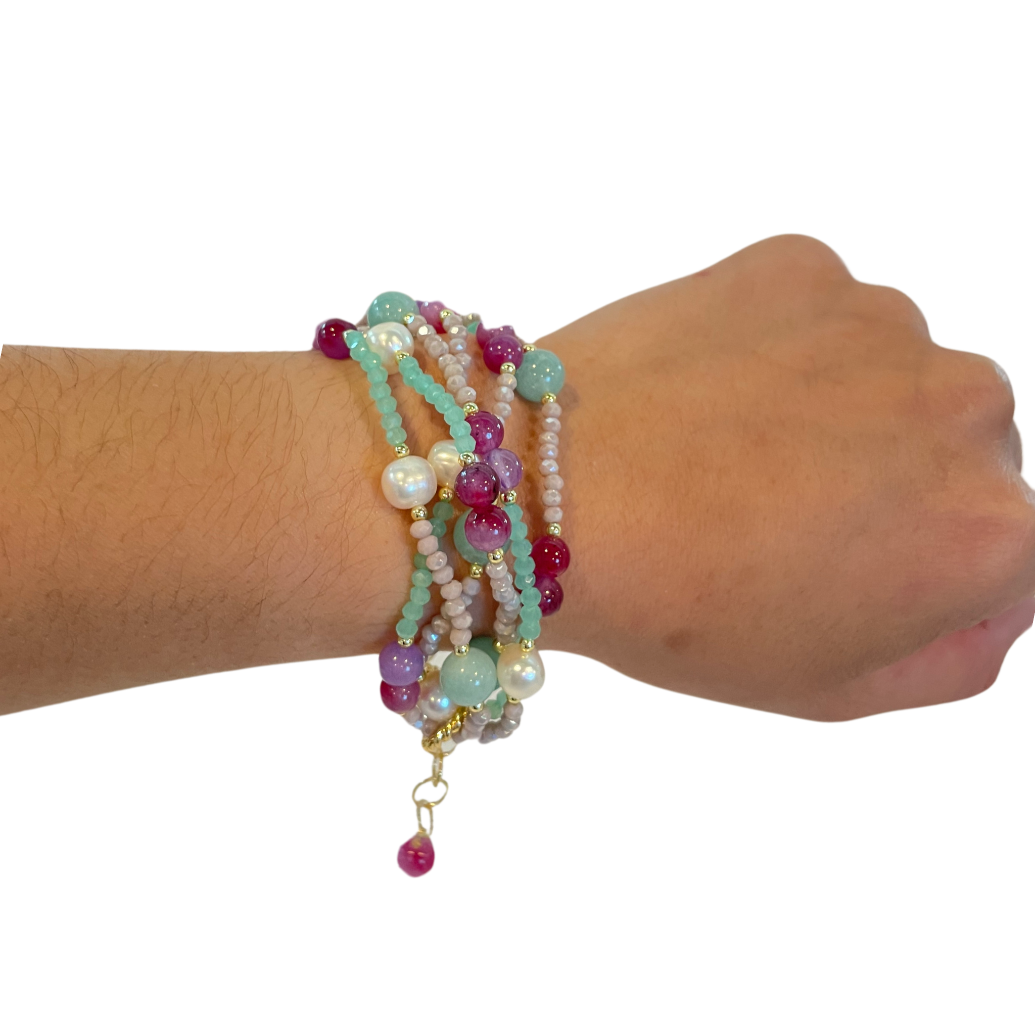 925GG CRISTALLI GIADA PERLE ACELET
