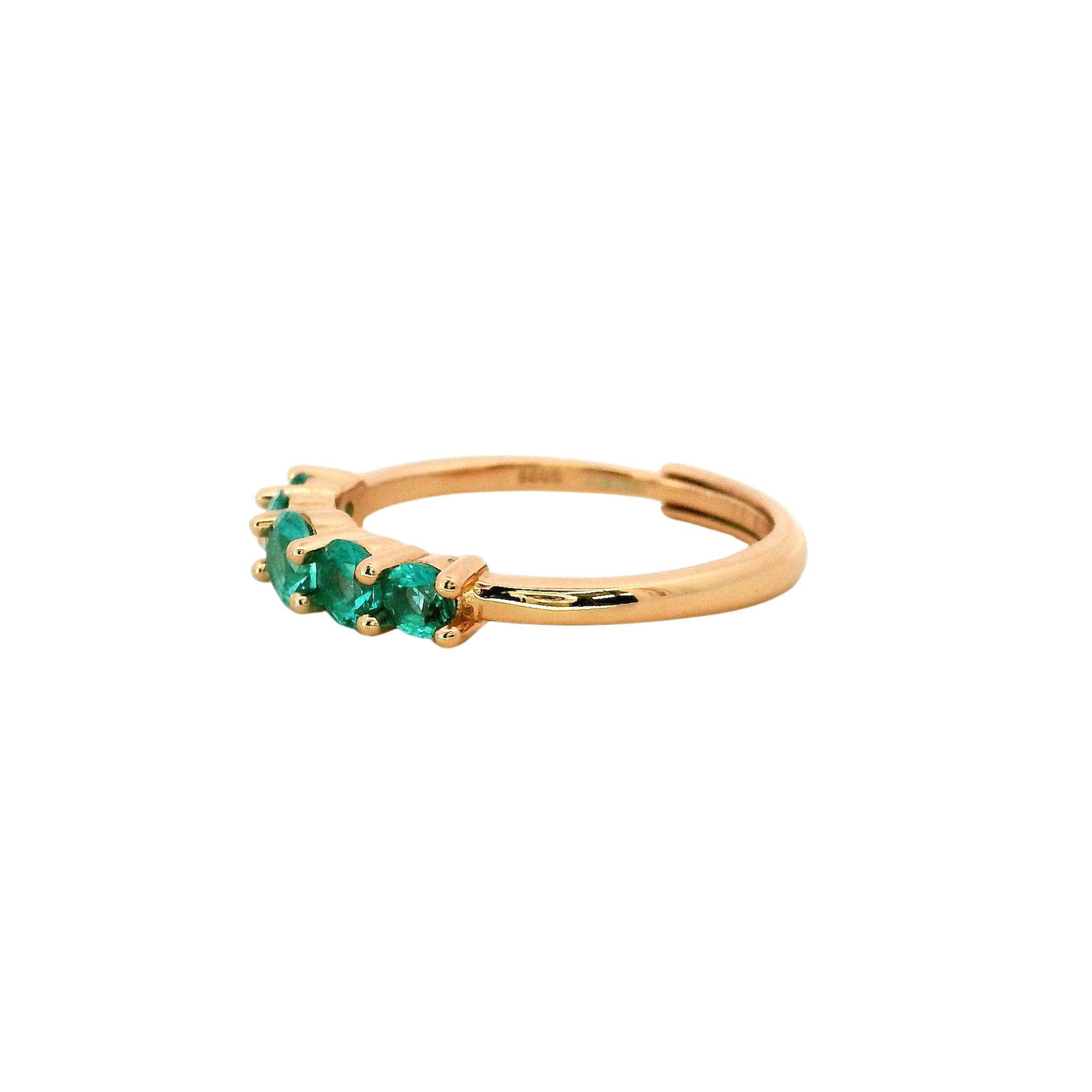 925RG FIVE STONE CZ TURQUOISE ADJUSTABLE RING
