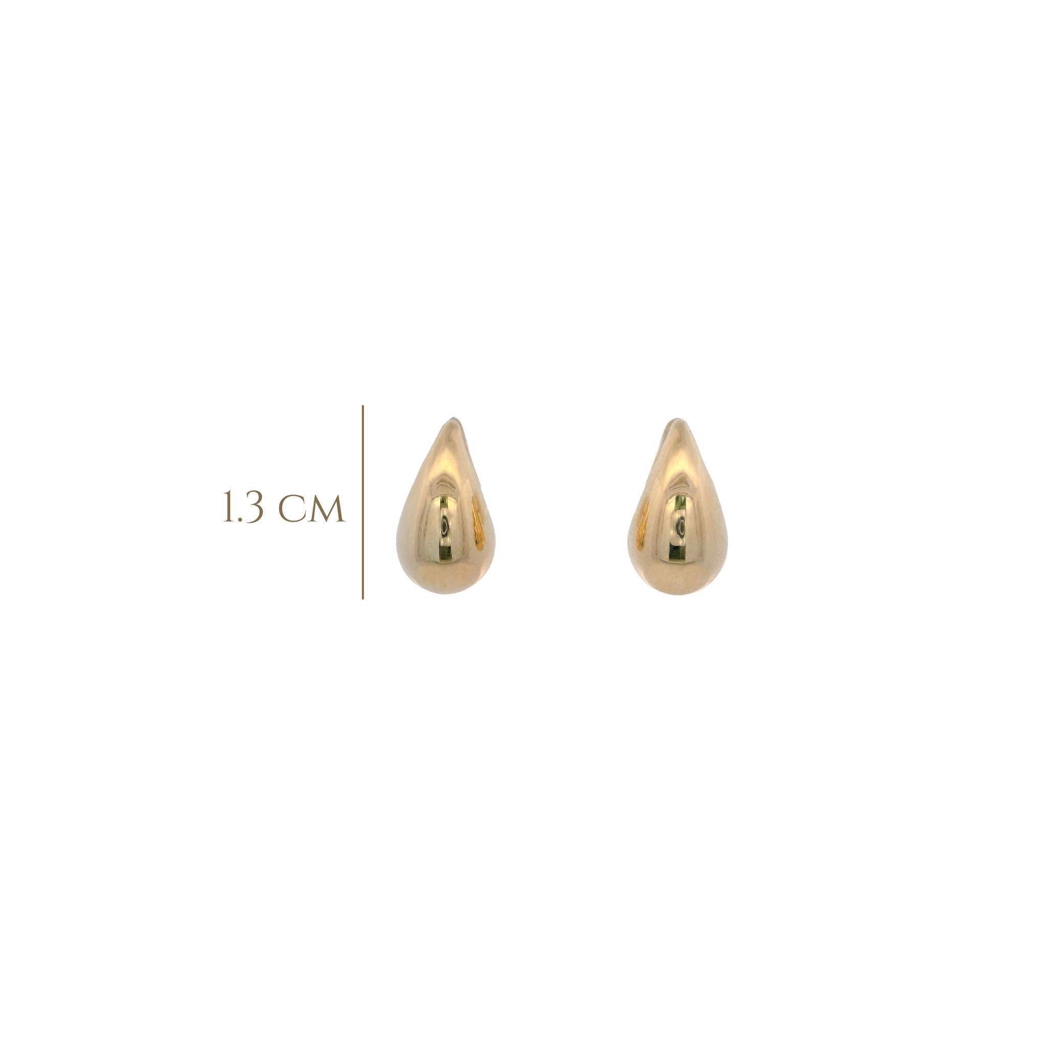 14KY DROP SMOOTH 13MM EARRINGS