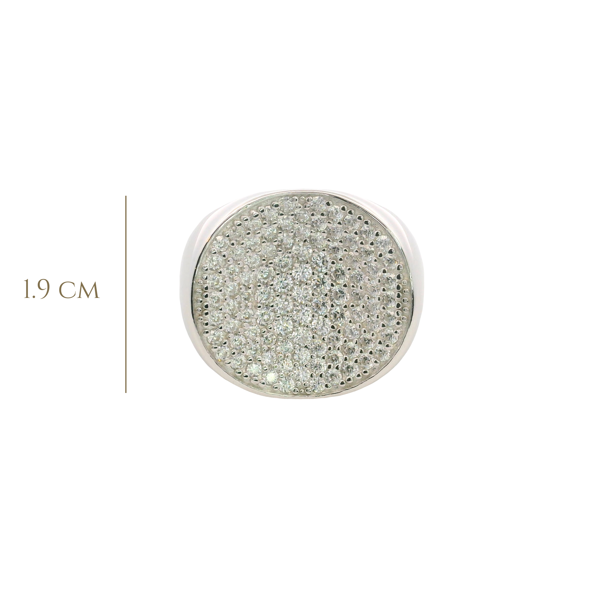 925SL CHUNKY CIRCLE DOME PAVE RING T7.5