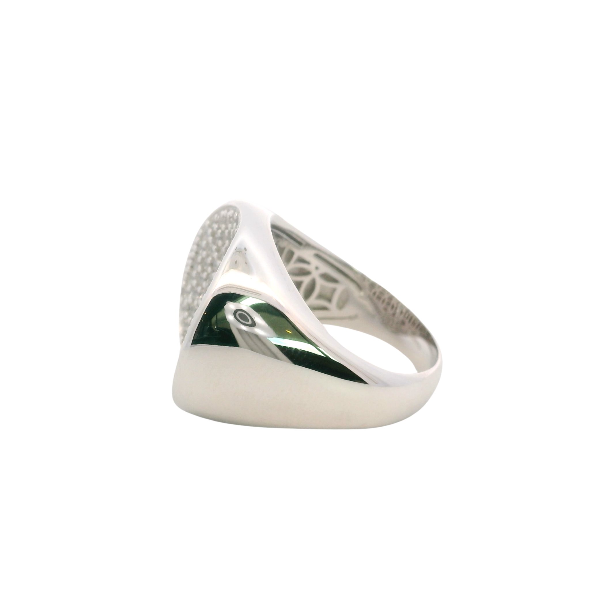 925SL CHUNKY CIRCLE DOME PAVE RING T7.5