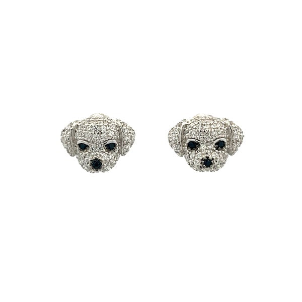 925 SILVER PLATED PUPPY STUDS EARRINGS