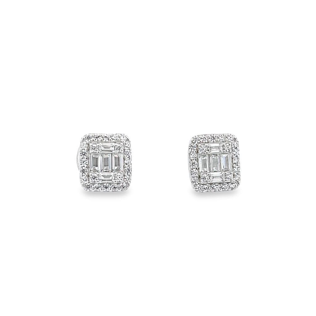 925 SILVER CRYSTALS SQUARE EARRINGS