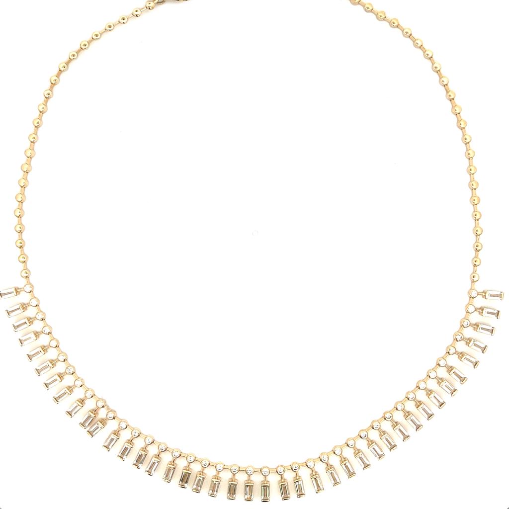 14K GOLD NECKLACE WITH WHITE TOPAZ