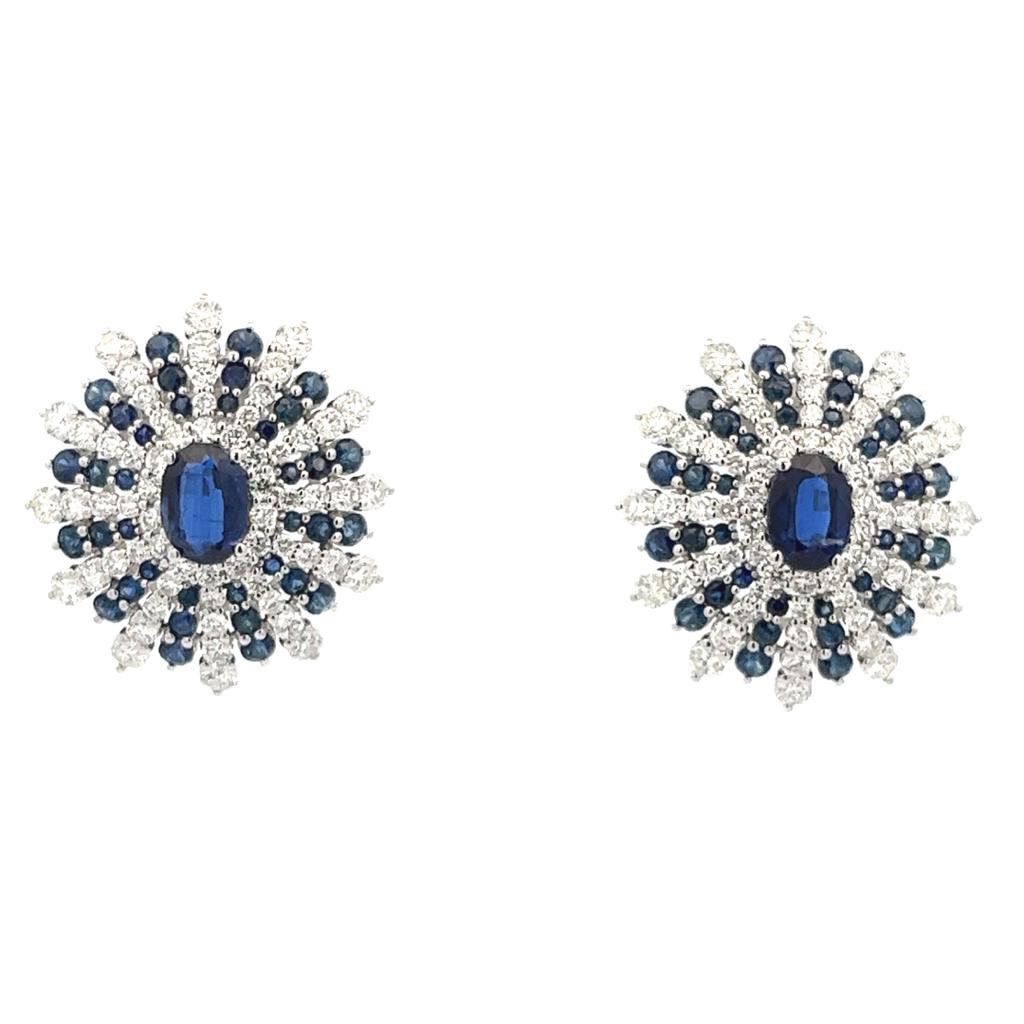 18K WHITE GOLD EARRINGS WITH BLUE SAPPHIRE