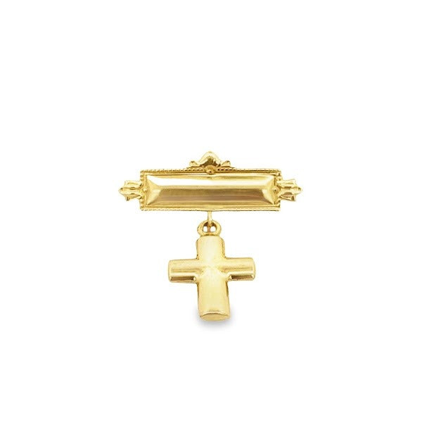 14K GOLD PIN WITH CROSS MEDAL