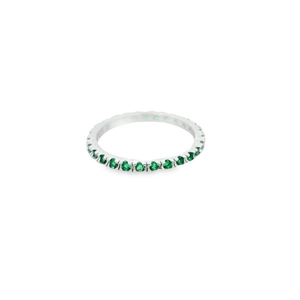 925 SILVER PLATED BIRTHSTONE ETERNITY MAY RING