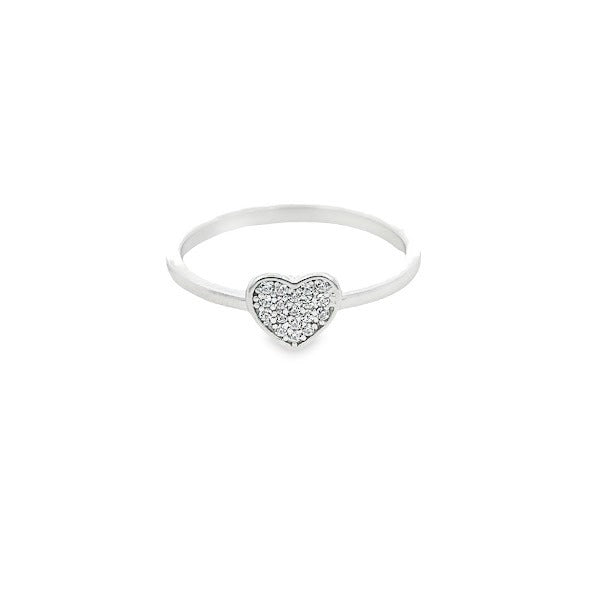 925 SILVER BAND WITH HEART CRYSTALS