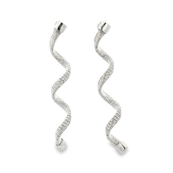 925 SILVER PLATED LONG SPIRAL DANGLING