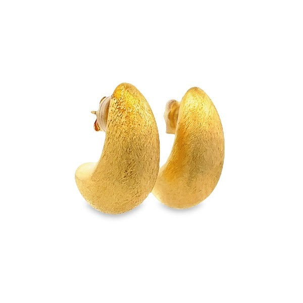 925 SILVER GOLD PLATED CRESCENT STUD EARRINGS